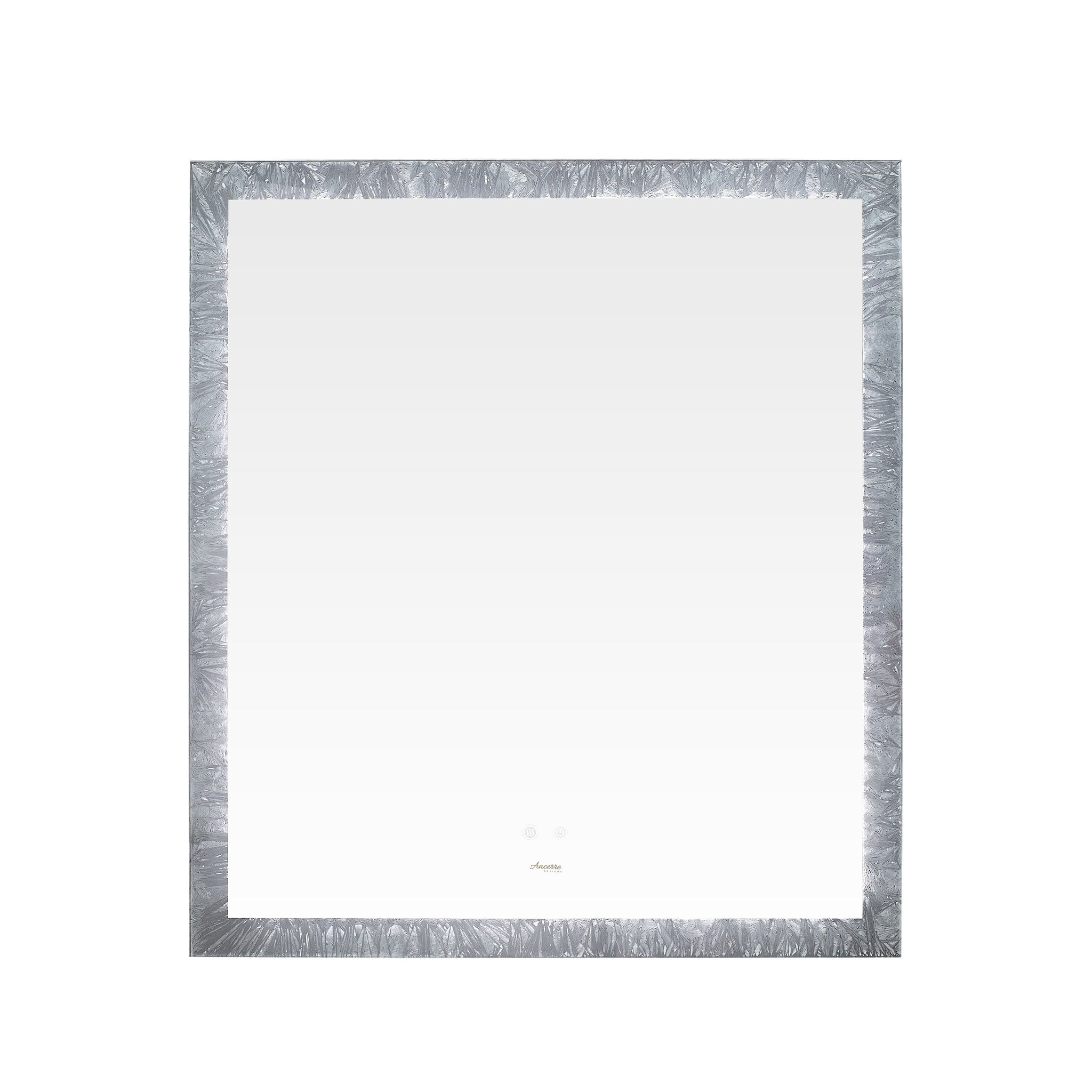 Ancerre Designs, Ancerre Designs Frysta 36" x 40" Modern Rectangular LED Lighted Frameless Bathroom Vanity Mirror With Defogger, Dimmer and Mounting Hardware