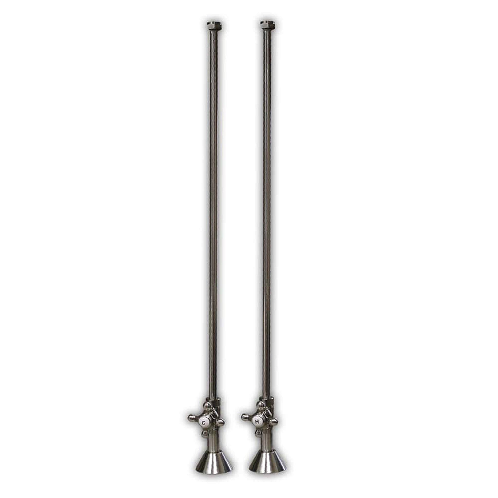 US Bath Store, Cambridge Plumbing Brushed Nickel Clawfoot Bathtub Plumbing Deck Mount Supply Lines