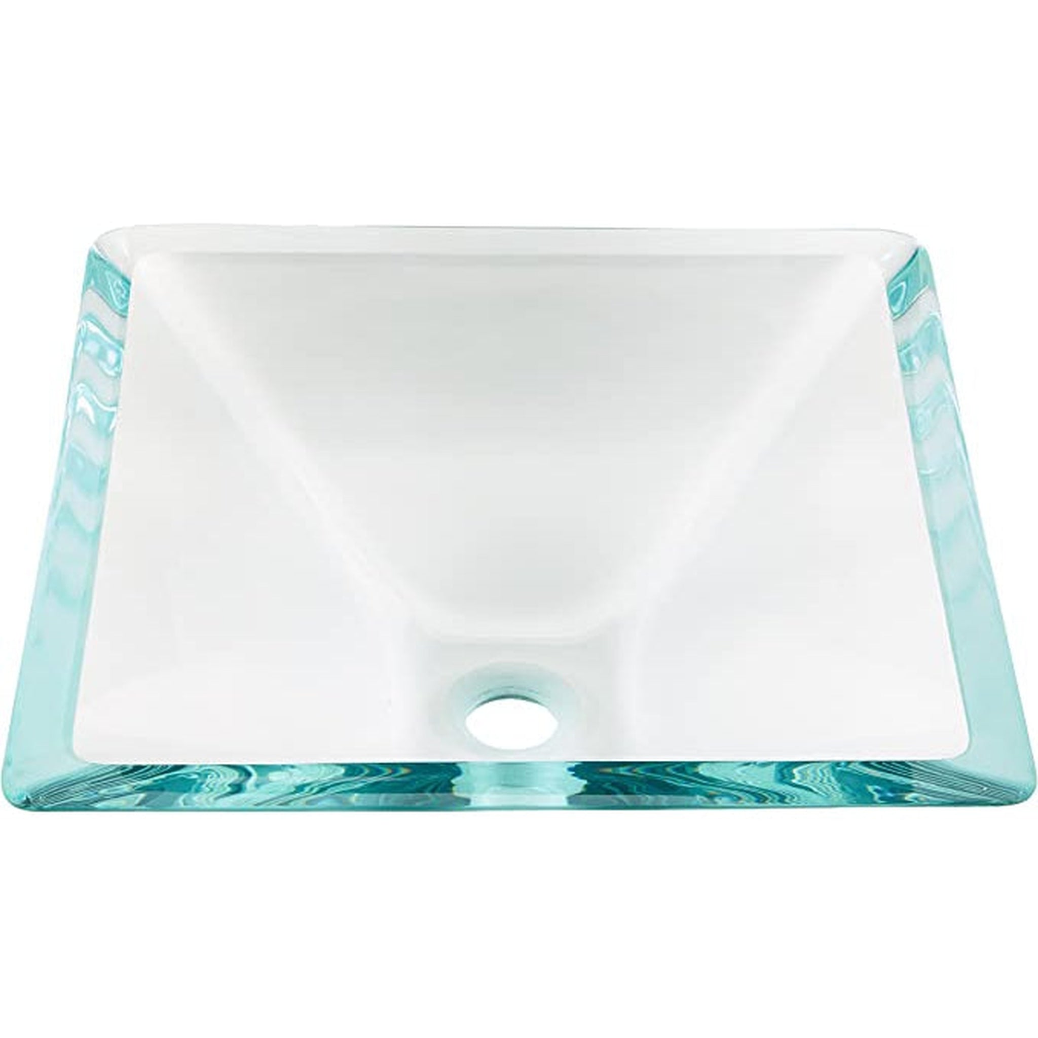 Cantrio Koncepts, Cantrio Koncepts GS-113 17" Square Clear Crystal Tempered Glass Pyramid Vessel Sink