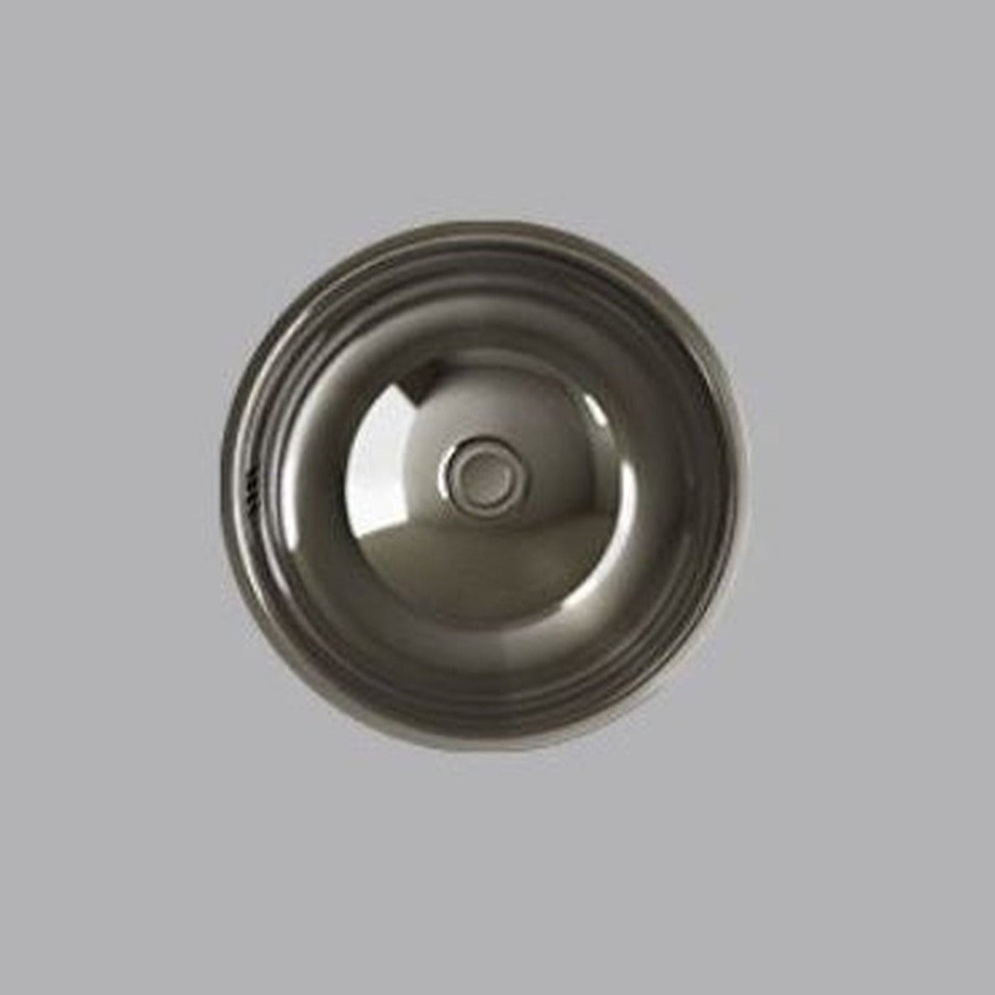 Cantrio Koncepts, Cantrio Koncepts MS-001 Round Stainless Steel Polished Exterior / Brushed Interior Vessel Sink With Overflow