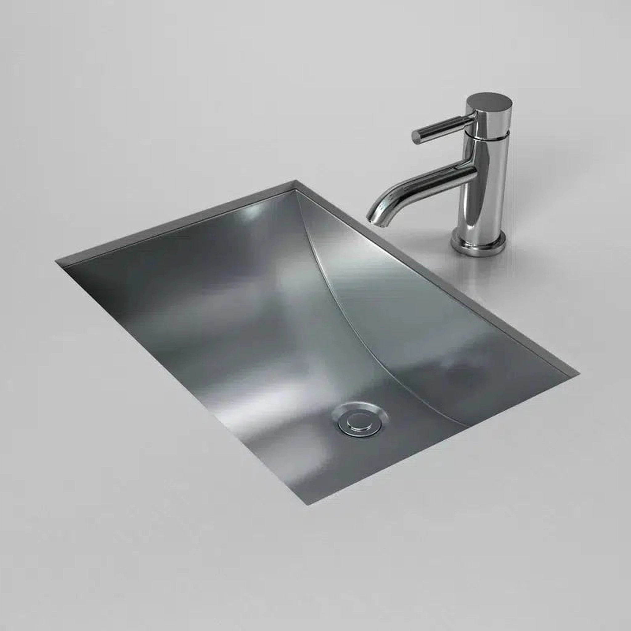 Cantrio Koncepts, Cantrio Koncepts MS-012 21" x 15" Rectangle Brushed Stainless Steel Undermount Sink