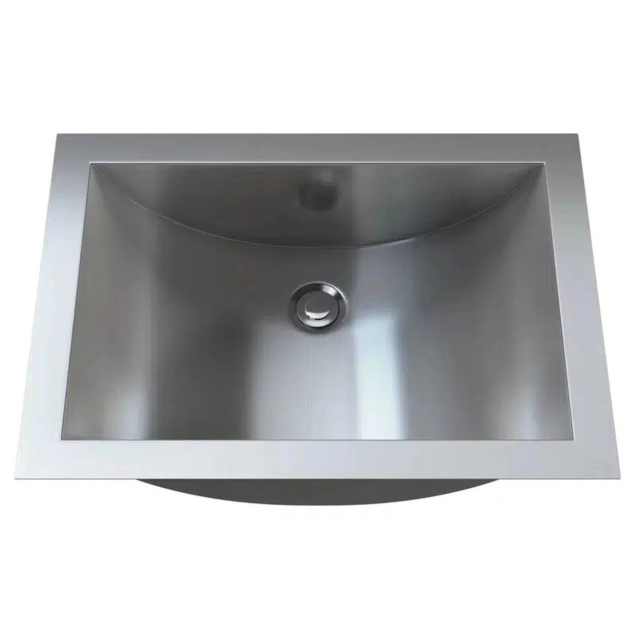 Cantrio Koncepts, Cantrio Koncepts MS-012 21" x 15" Rectangle Brushed Stainless Steel Undermount Sink