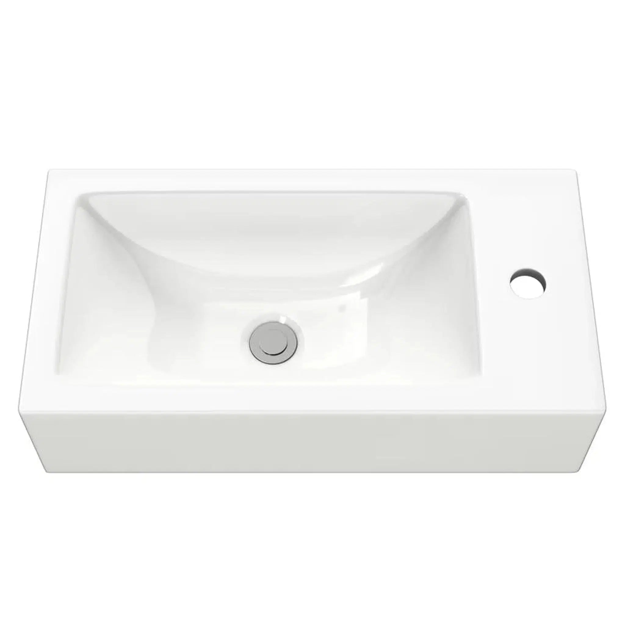 Cantrio Koncepts, Cantrio Koncepts PS-020 20" x 10" White Rectangle Vitreous China Vessel Sink With Overflow and Single Faucet Hole