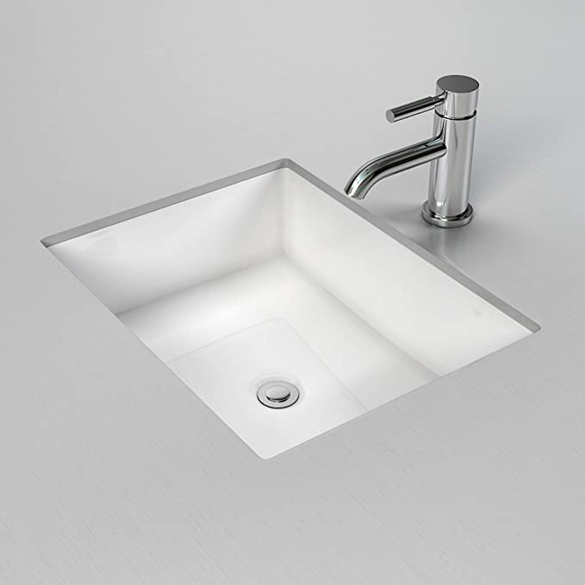 Cantrio Koncepts, Cantrio Koncepts PS-101 20" x 16" White Rectangle Vitreous China Undermount Sink