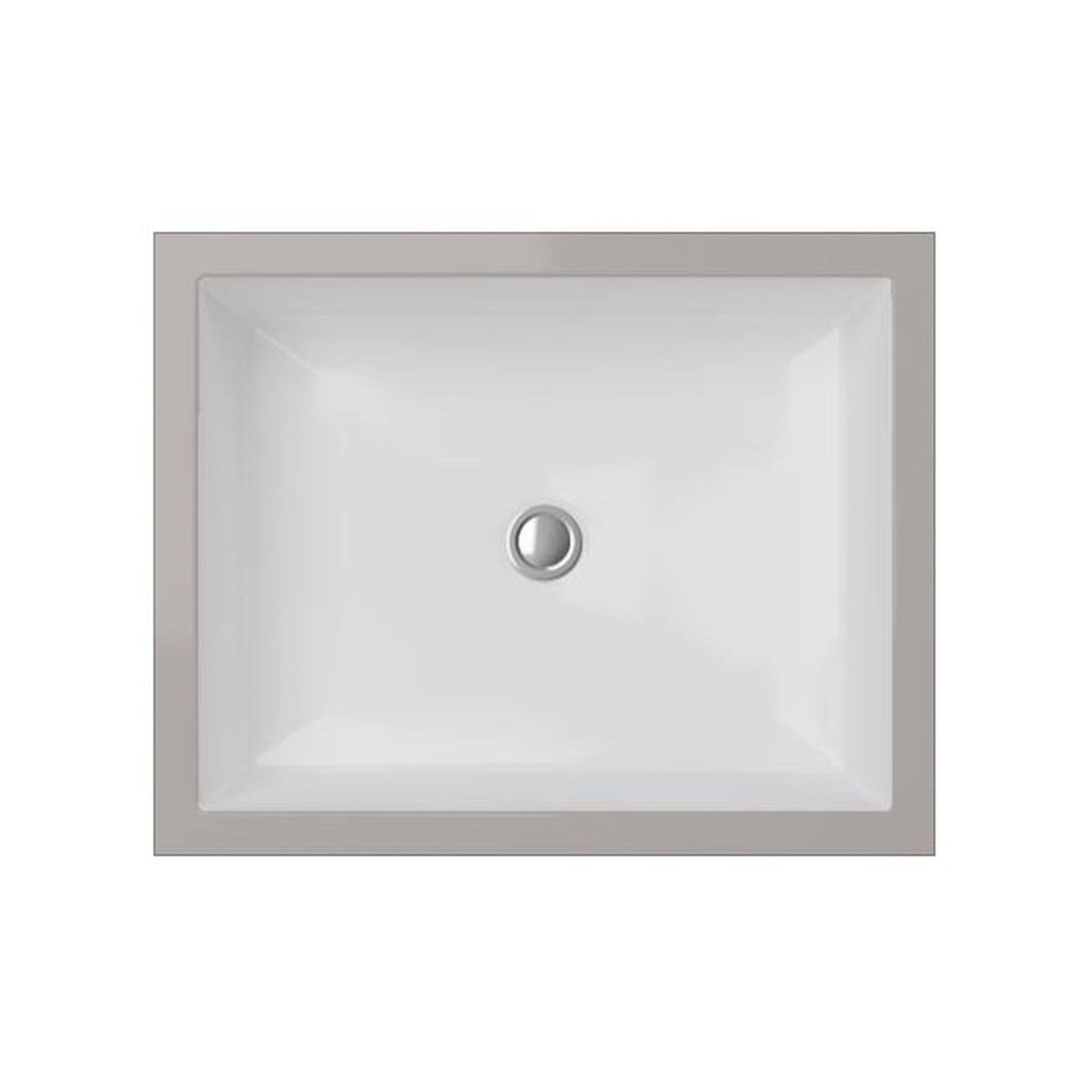 Cantrio Koncepts, Cantrio Koncepts PS-101 20" x 16" White Rectangle Vitreous China Undermount Sink