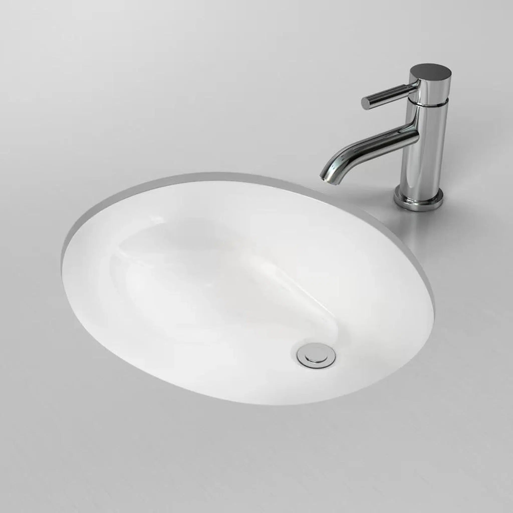 Cantrio Koncepts, Cantrio Koncepts PS-104 20" x 16" White Vitreous China Oval Undermount Sink With Overflow