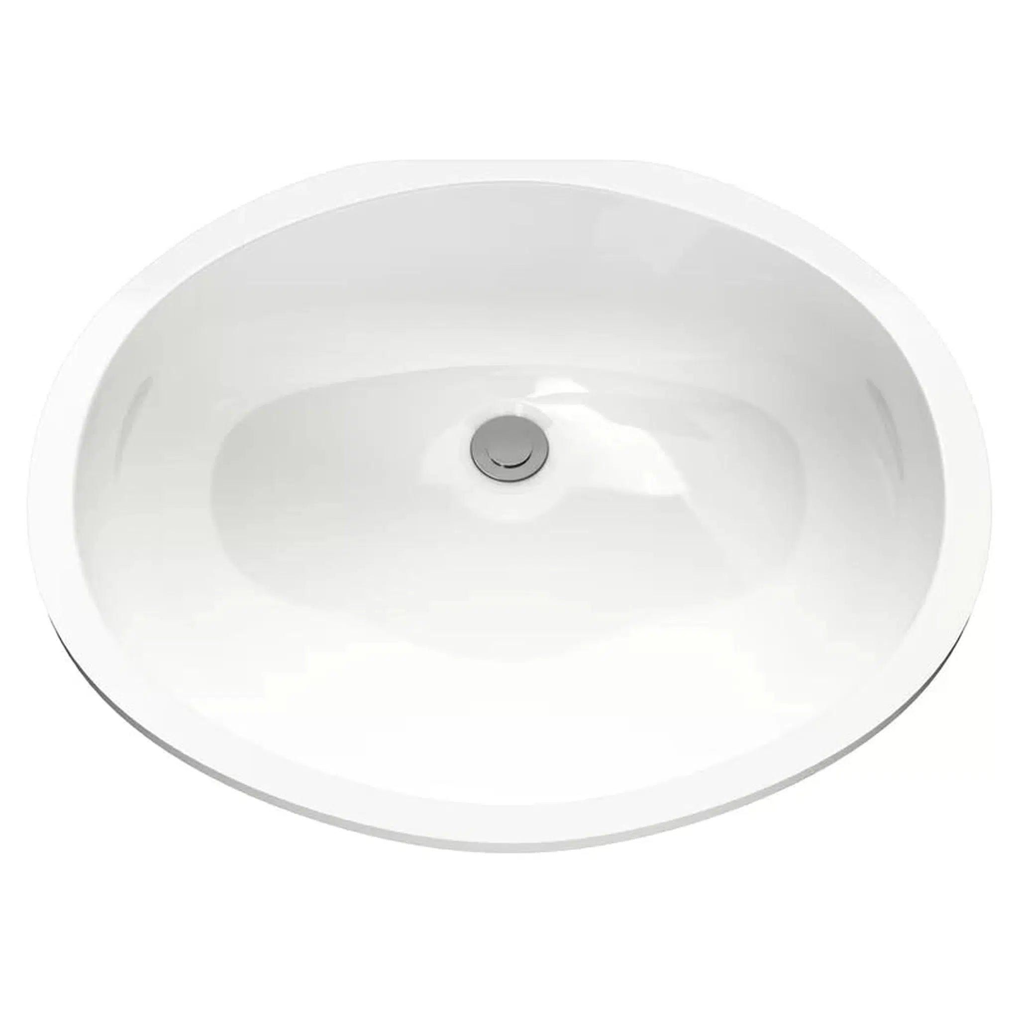 Cantrio Koncepts, Cantrio Koncepts PS-104 20" x 16" White Vitreous China Oval Undermount Sink With Overflow