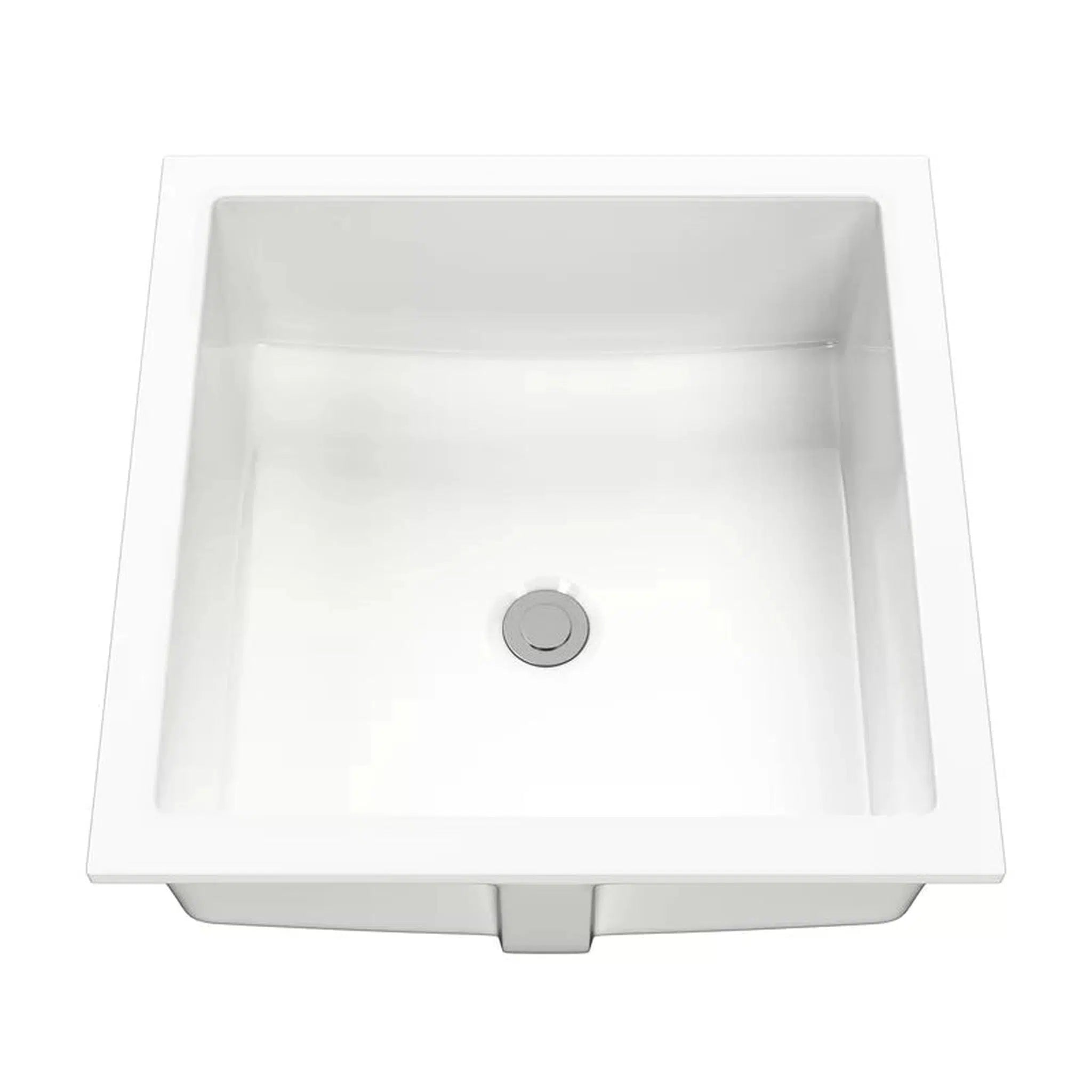 Cantrio Koncepts, Cantrio Koncepts PS-105 16" Square White Vitreous China Undermount Sink With Overflow