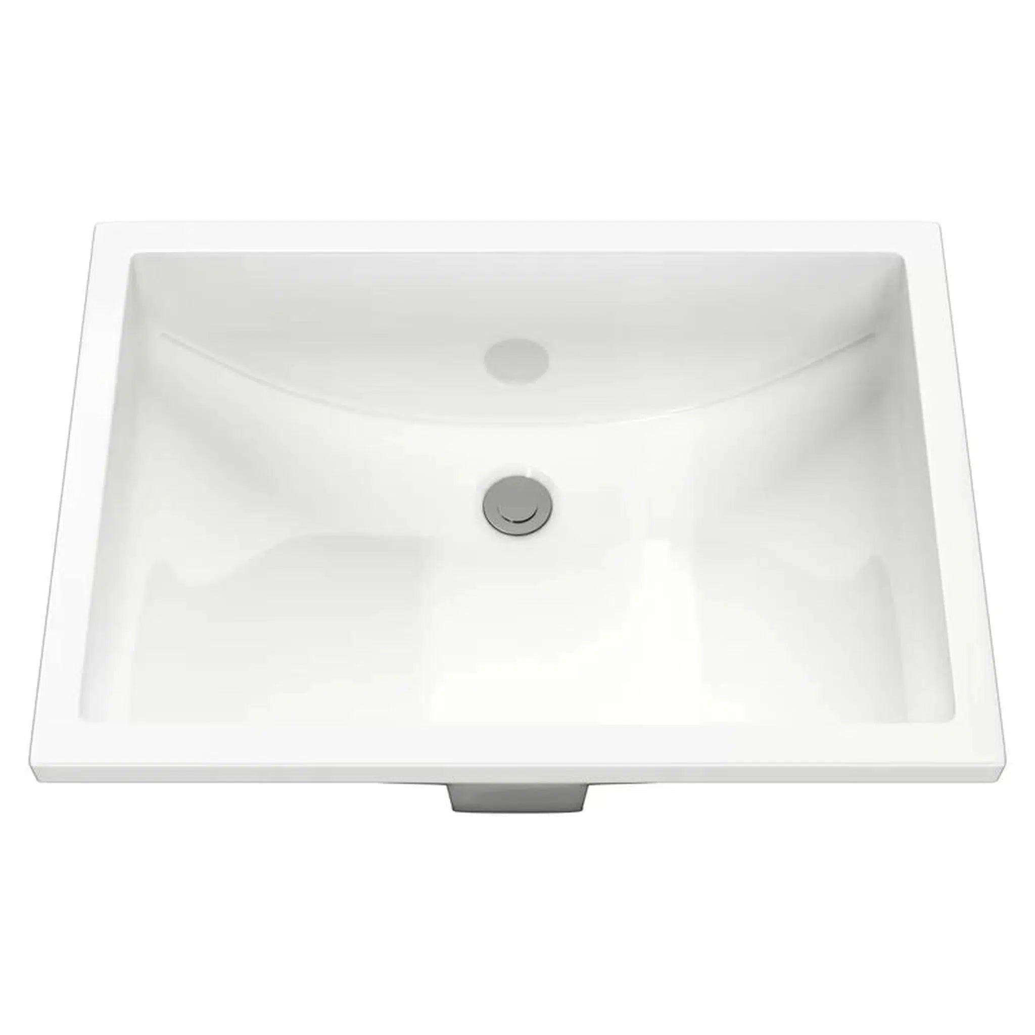 Cantrio Koncepts, Cantrio Koncepts PS-106 21" x 15" White Rectangle Vitreous China Undermount Sink With Overflow