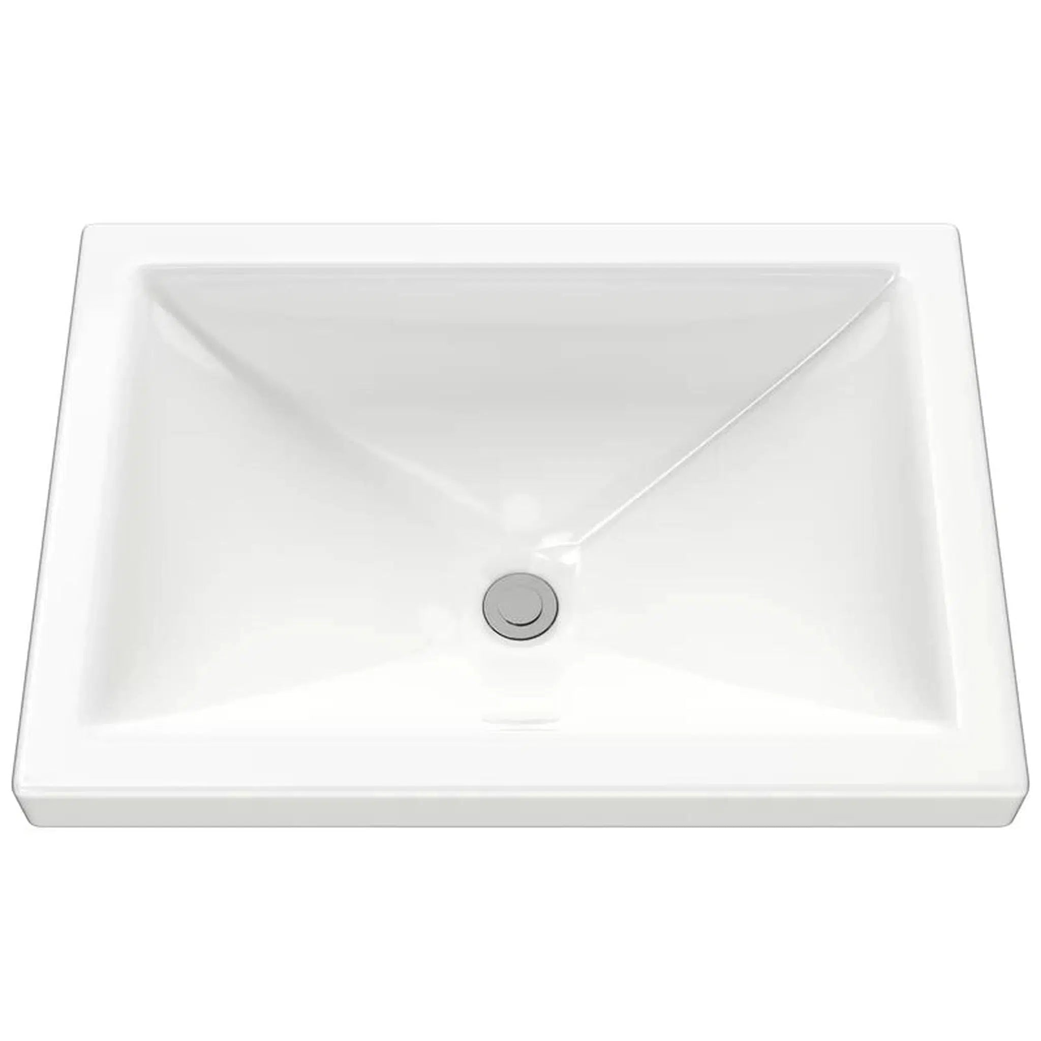 Cantrio Koncepts, Cantrio Koncepts PS-111 21" x 15" White Rectangle Vitreous China Semi-Recessed Bathroom Sink With Overflow