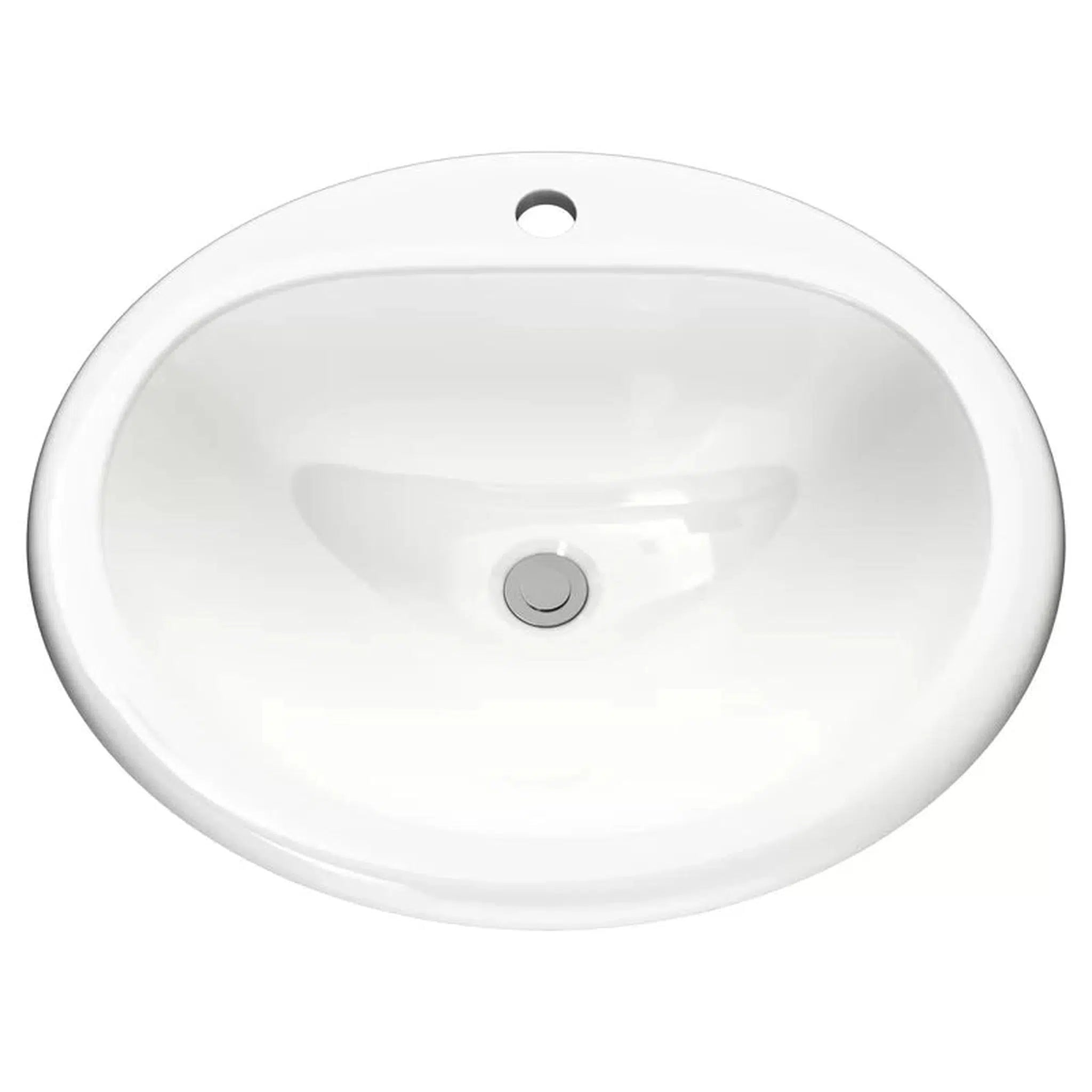 Cantrio Koncepts, Cantrio Koncepts PS-112 17.38'' White Oval Drop-In Bathroom Sink with Overflow