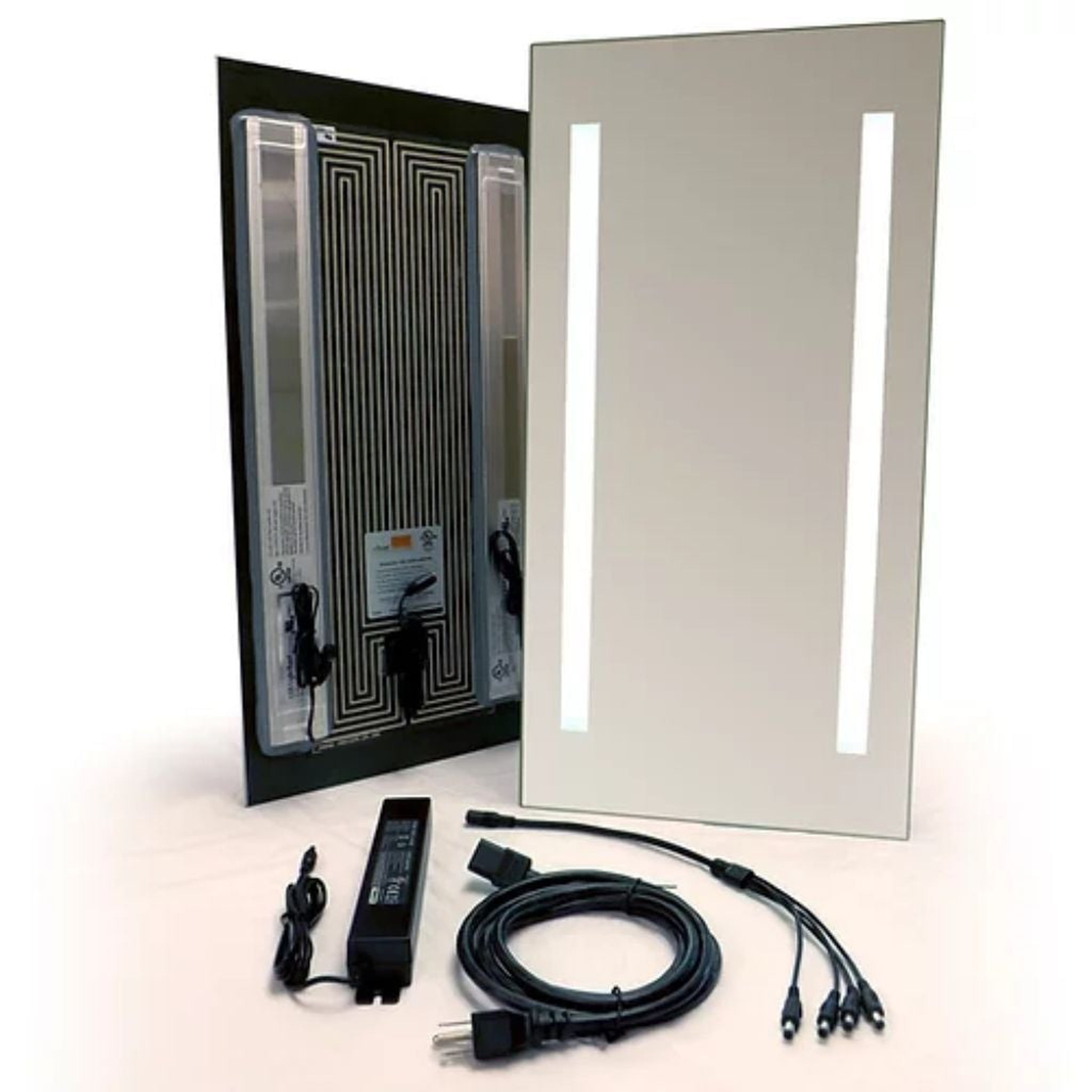 ClearMirror, ClearMirror ShowerLite 12" x 24" Fog-Free Shower Mirror With LED Light Panels and Heating Pad