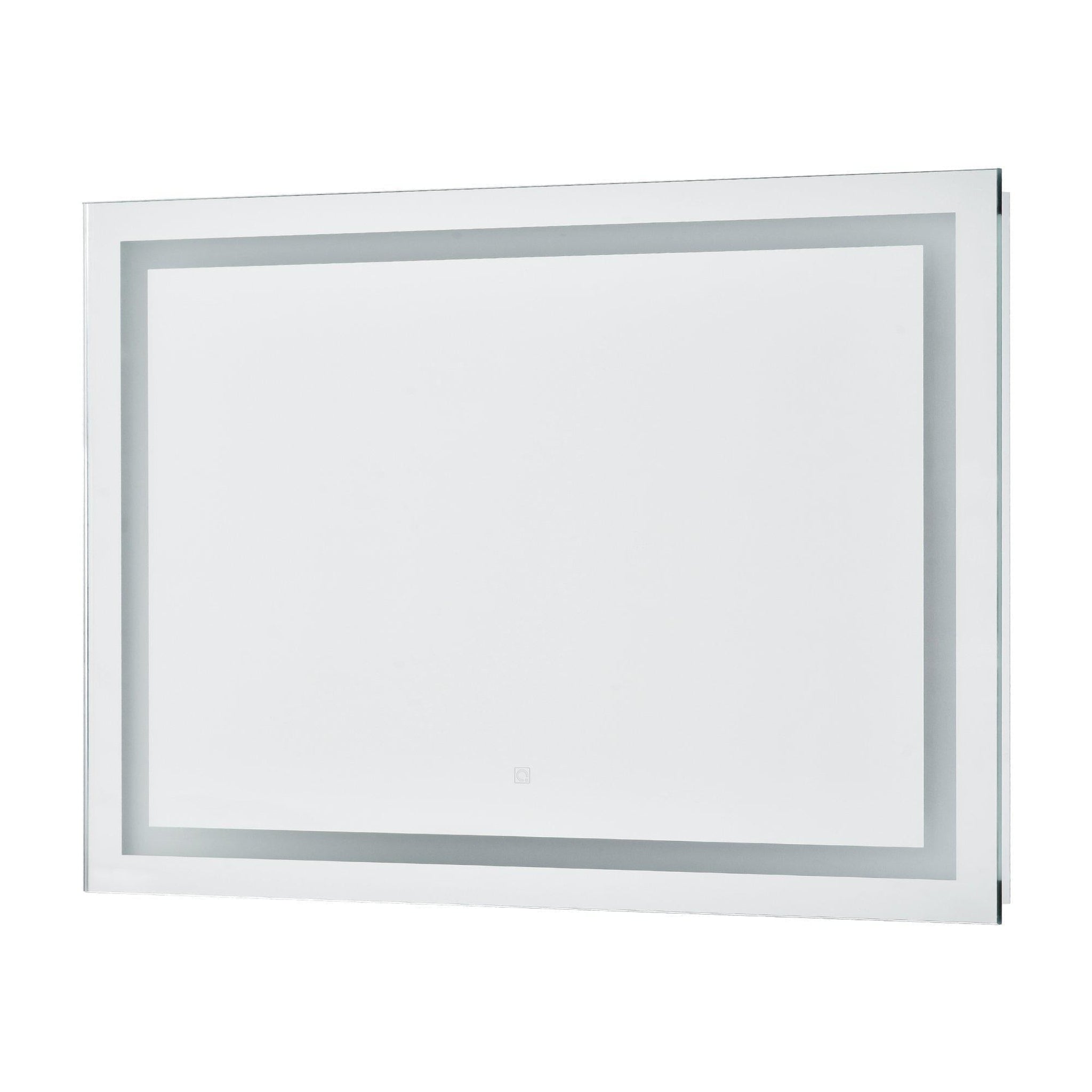 Clovis Goods, Clovis Goods 32" x 24" Frameless Rectangular Wall Mounted Bathroom Vanity LED Lighted Mirror With Touch Sensor and Built-in Defogger