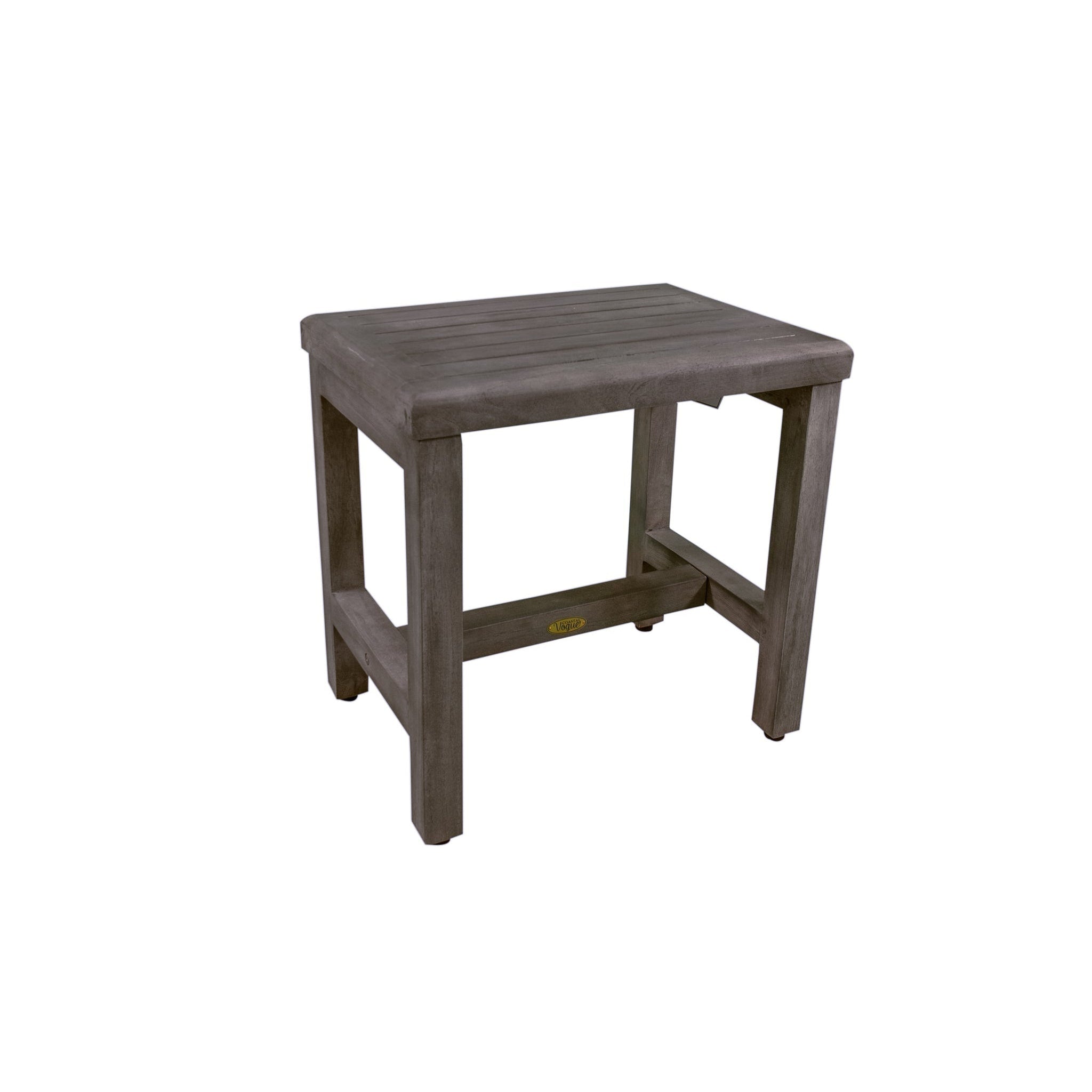 CoastalVogue by E&T Horizons, CoastalVogue Eleganto 18" Antique Gray Solid Teak Wood Shower Bench