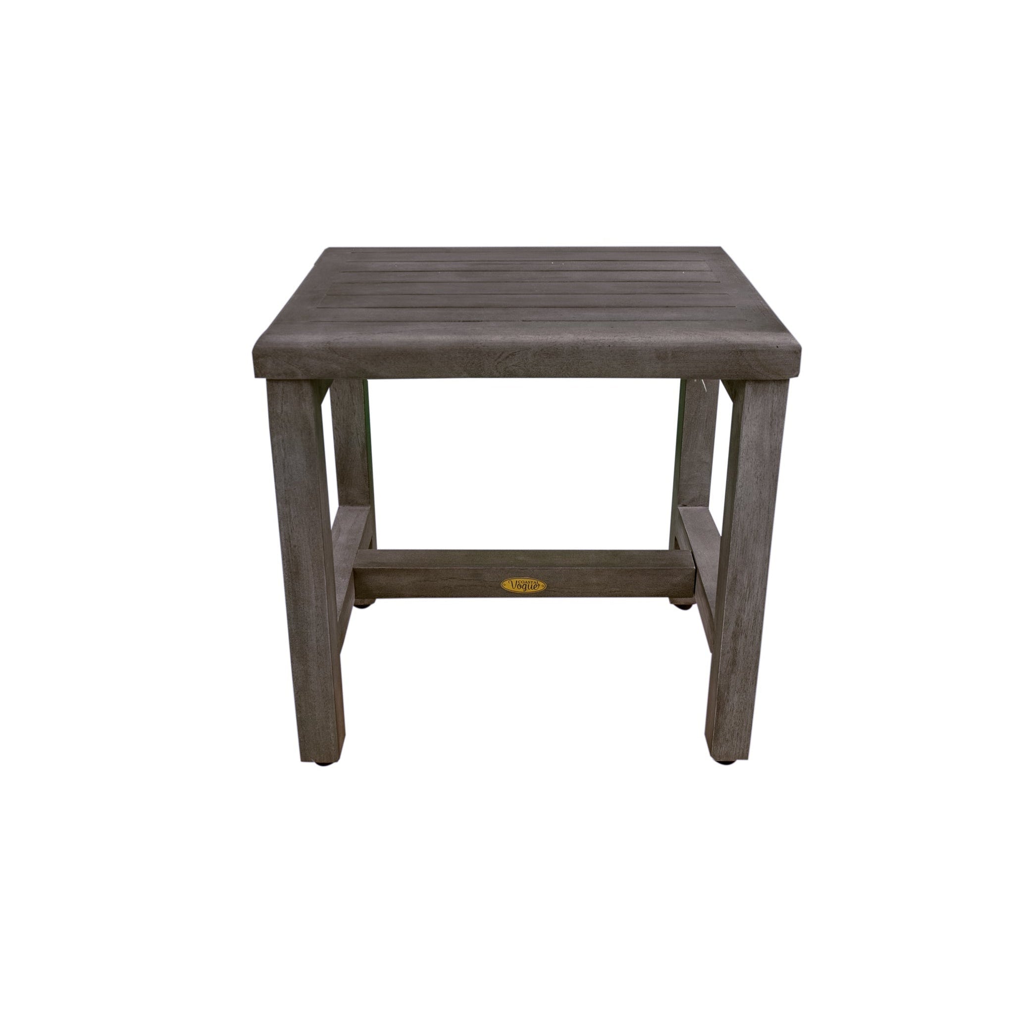 CoastalVogue by E&T Horizons, CoastalVogue Eleganto 18" Antique Gray Solid Teak Wood Shower Bench