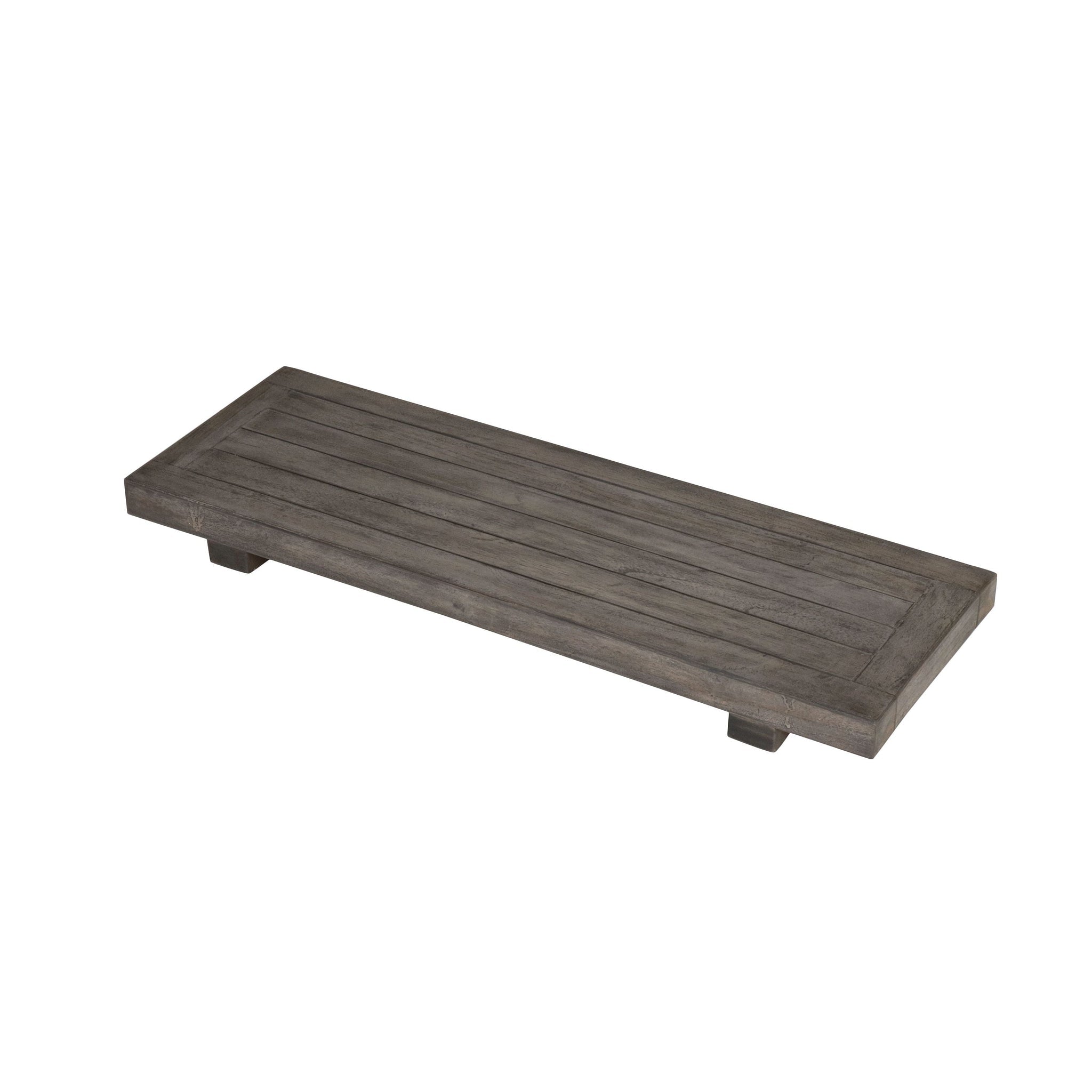 CoastalVogue by E&T Horizons, CoastalVogue Eleganto 29" Antique Gray Solid Teak Wood Bath Tray