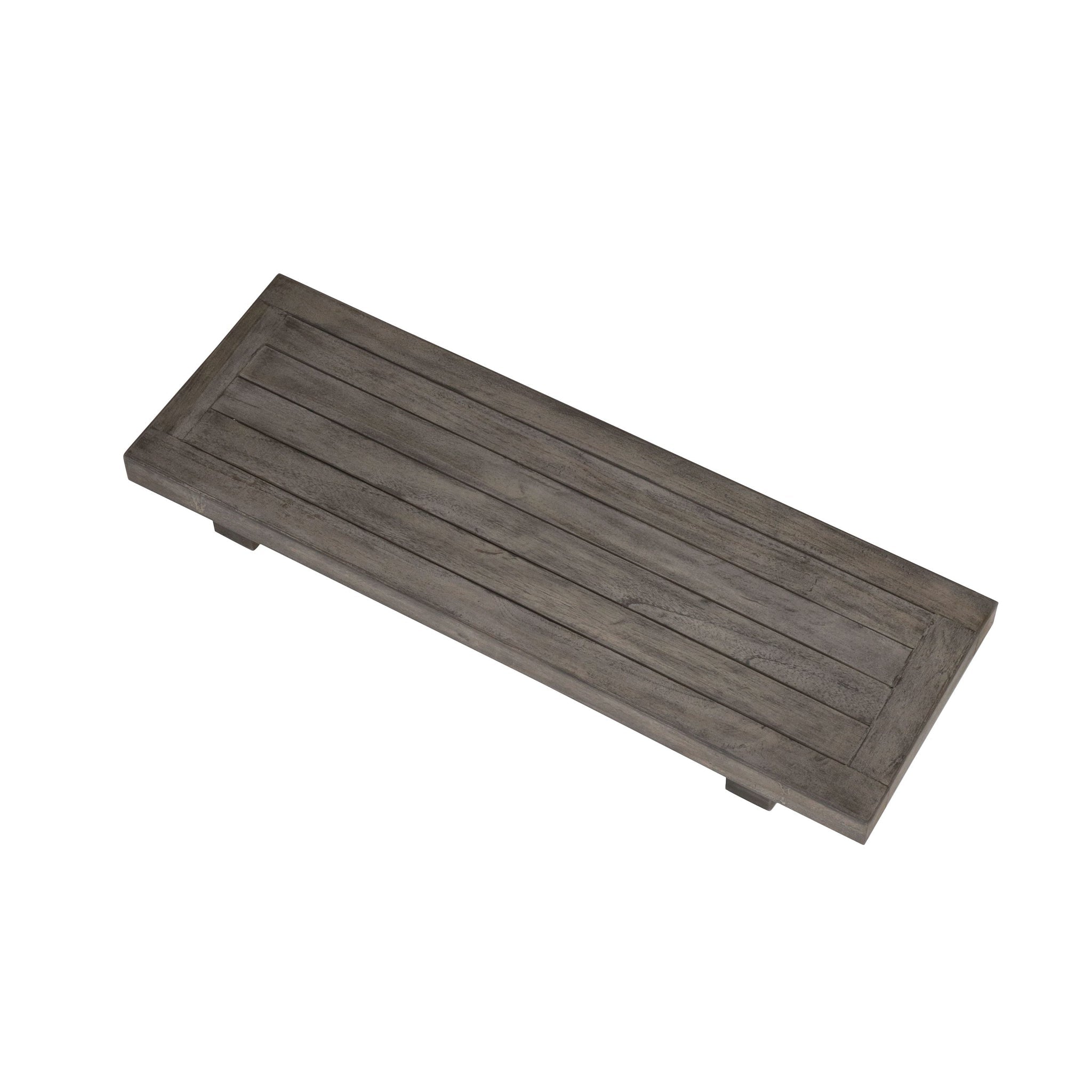 CoastalVogue by E&T Horizons, CoastalVogue Eleganto 29" Antique Gray Solid Teak Wood Bath Tray