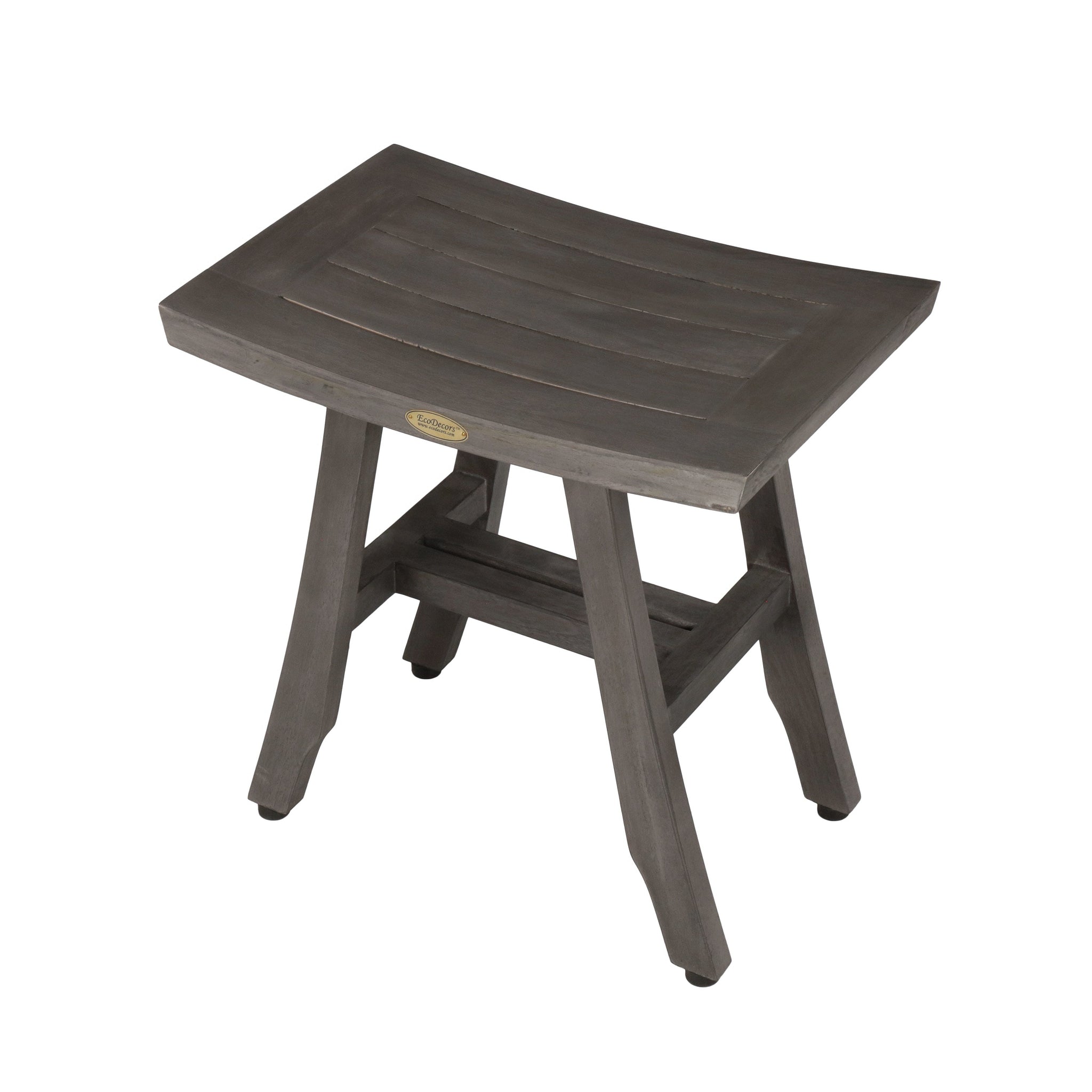 CoastalVogue by E&T Horizons, CoastalVogue Satori 18" Antique Gray Solid Teak Wood Shower Bench