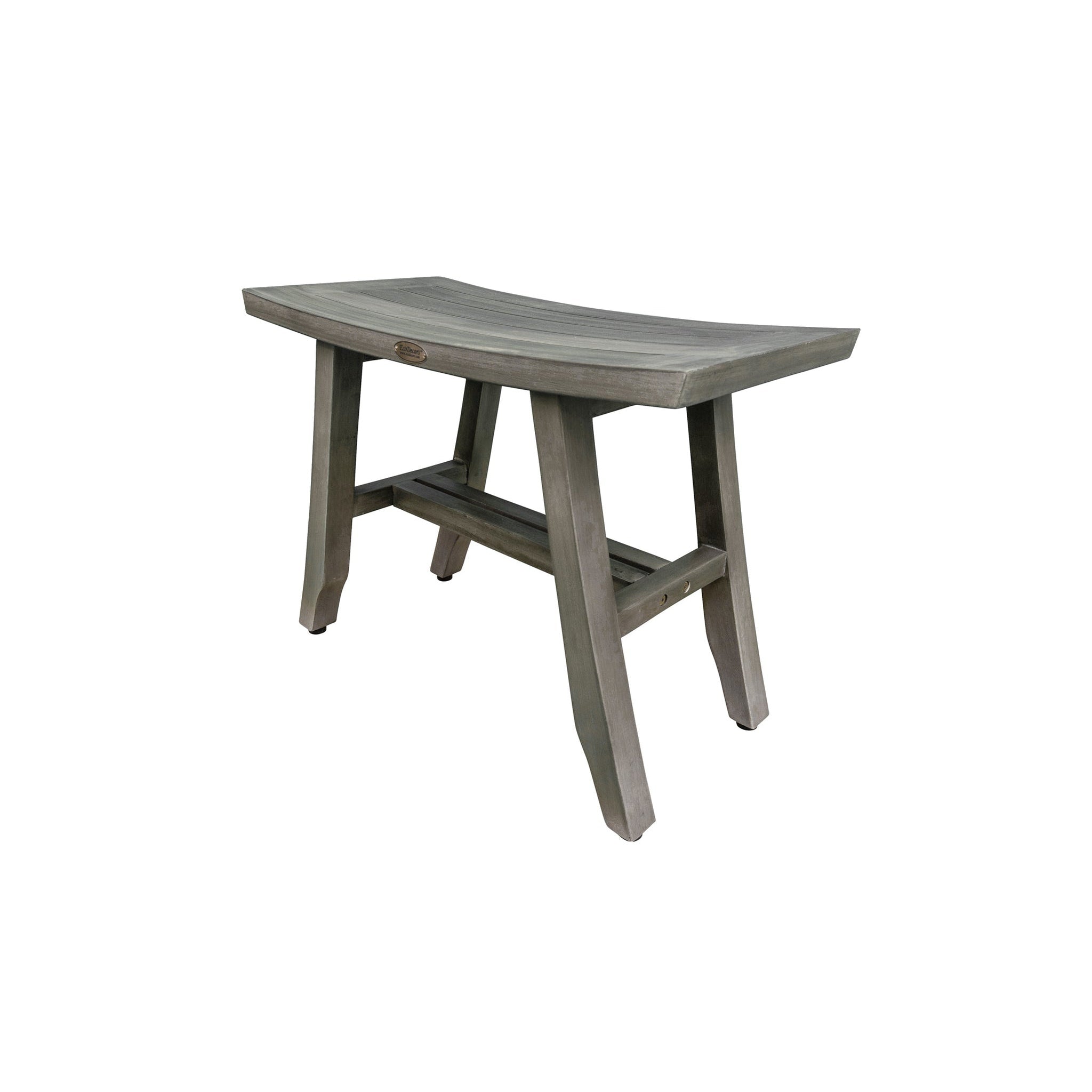 CoastalVogue by E&T Horizons, CoastalVogue Satori 24" Antique Gray Solid Teak Wood Shower Bench