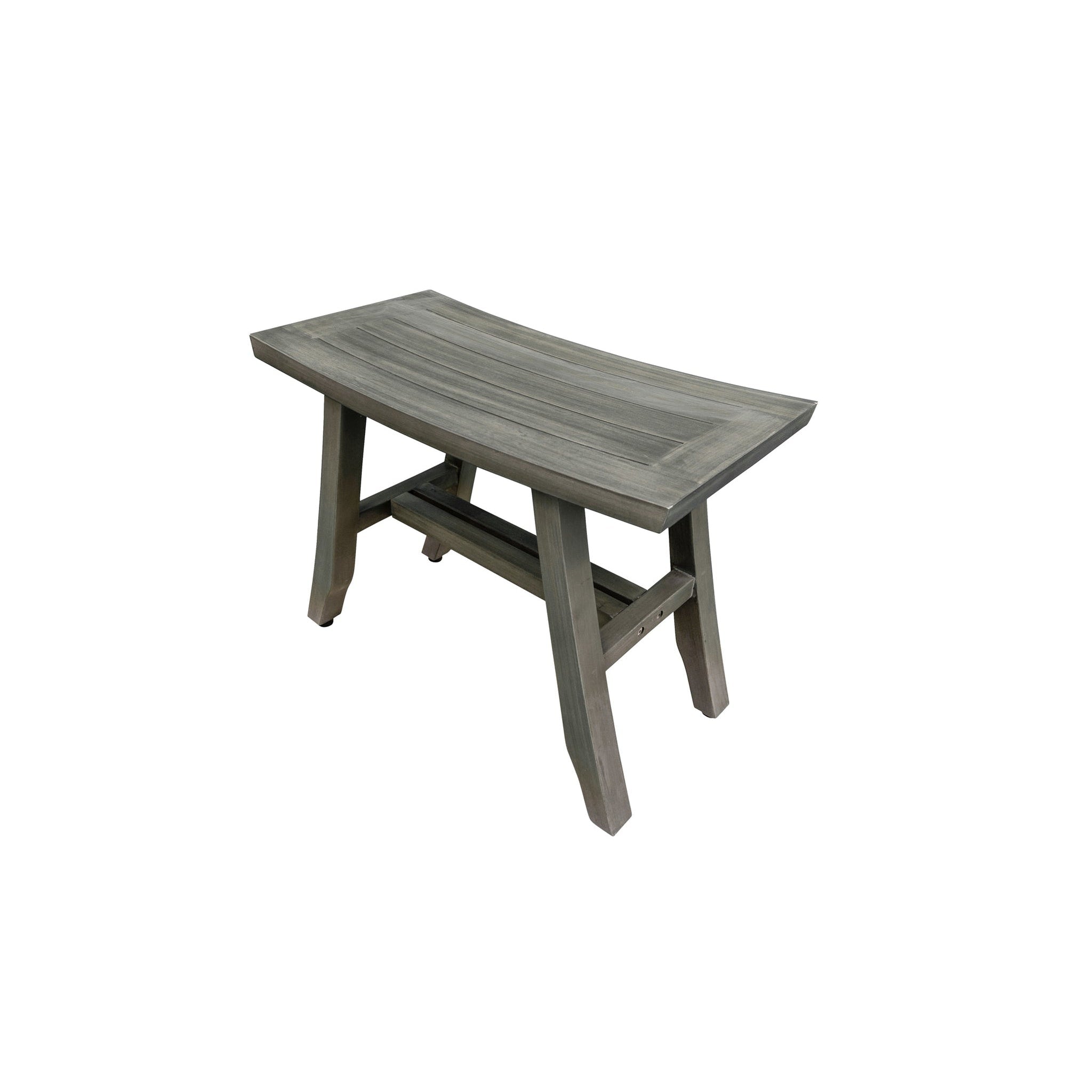 CoastalVogue by E&T Horizons, CoastalVogue Satori 24" Antique Gray Solid Teak Wood Shower Bench