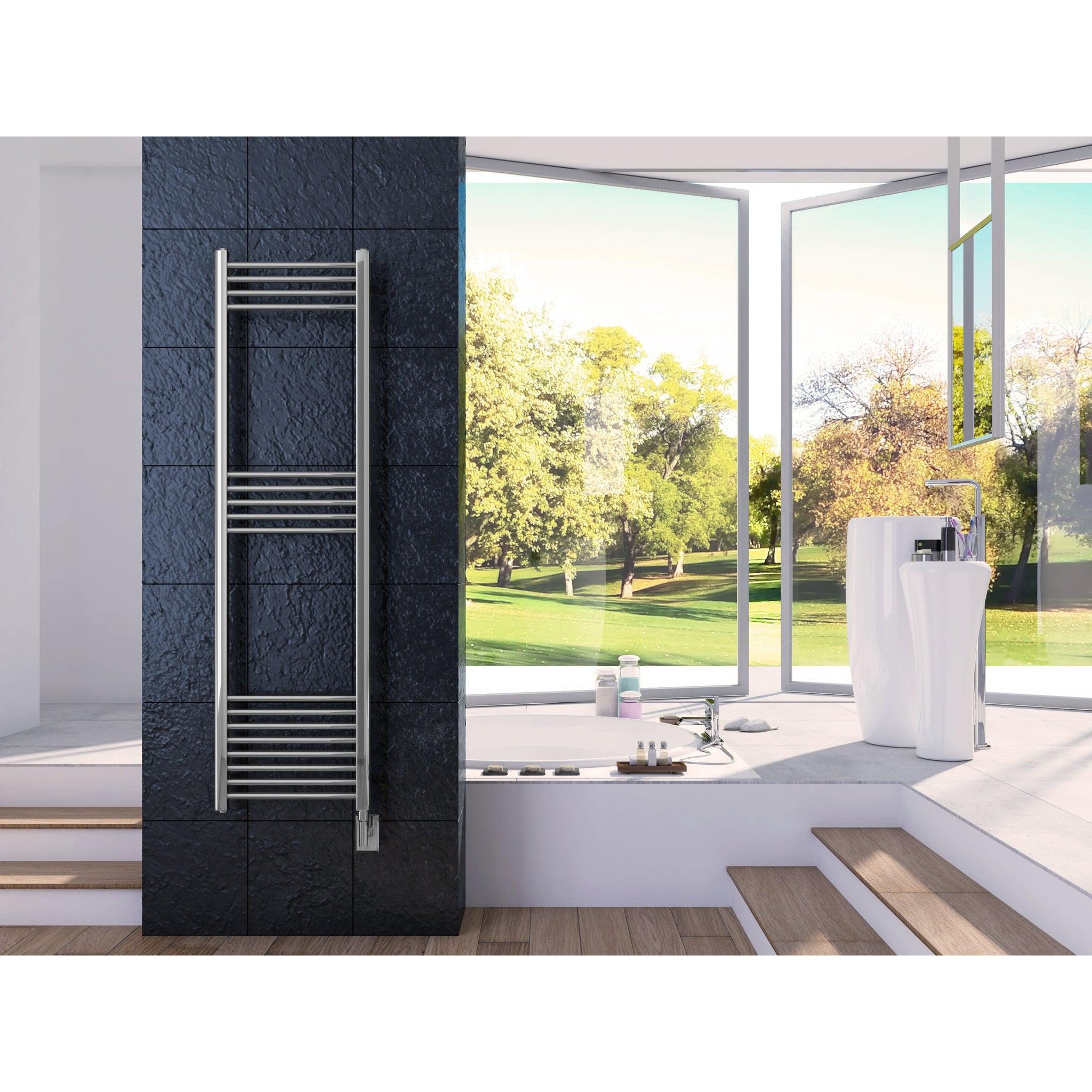 Paris Mirror by IBMirror, Cozy in Paris EOS 20" x 63" 500 W 425 BTU Chrome Electric Heating Wall-Mounted Towel Warmer