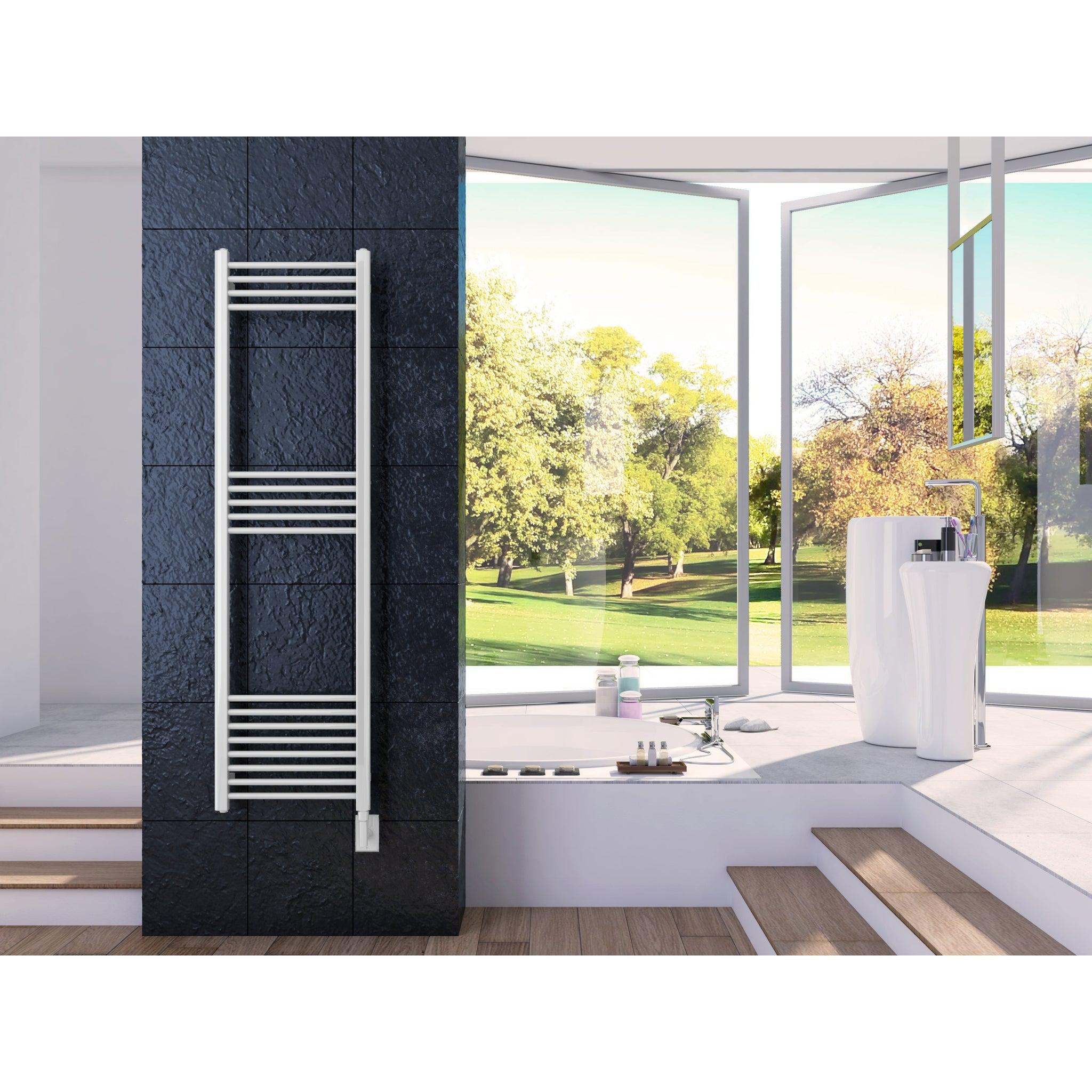 Paris Mirror by IBMirror, Cozy in Paris EOS 20" x 63" 500 W 425 BTU White Electric Heating Wall-Mounted Towel Warmer