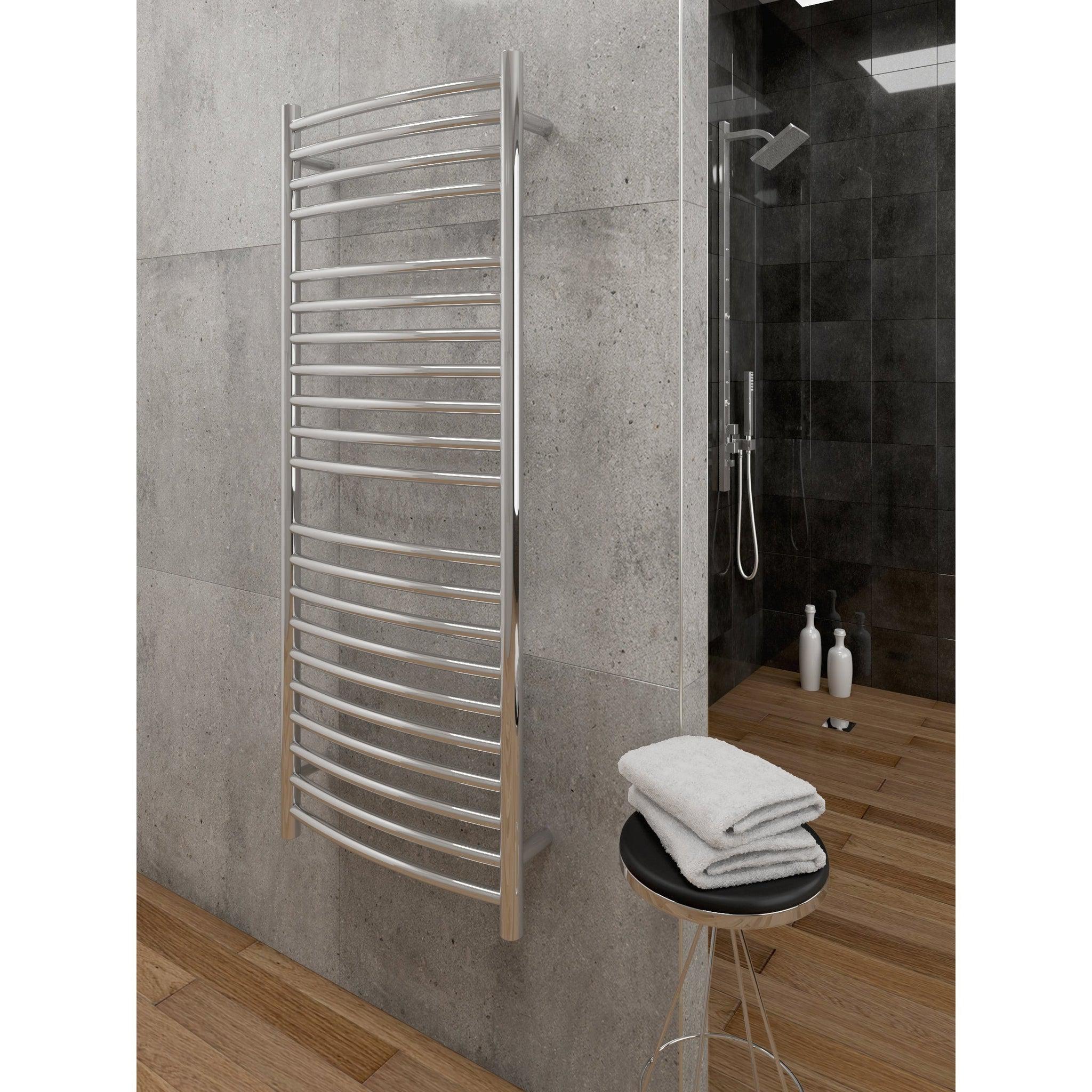 Paris Mirror by IBMirror, Cozy in Paris Hestia 24" x 59" 210 W 716 BTU Chrome Electric Heating Wall-Mounted Towel Warmer