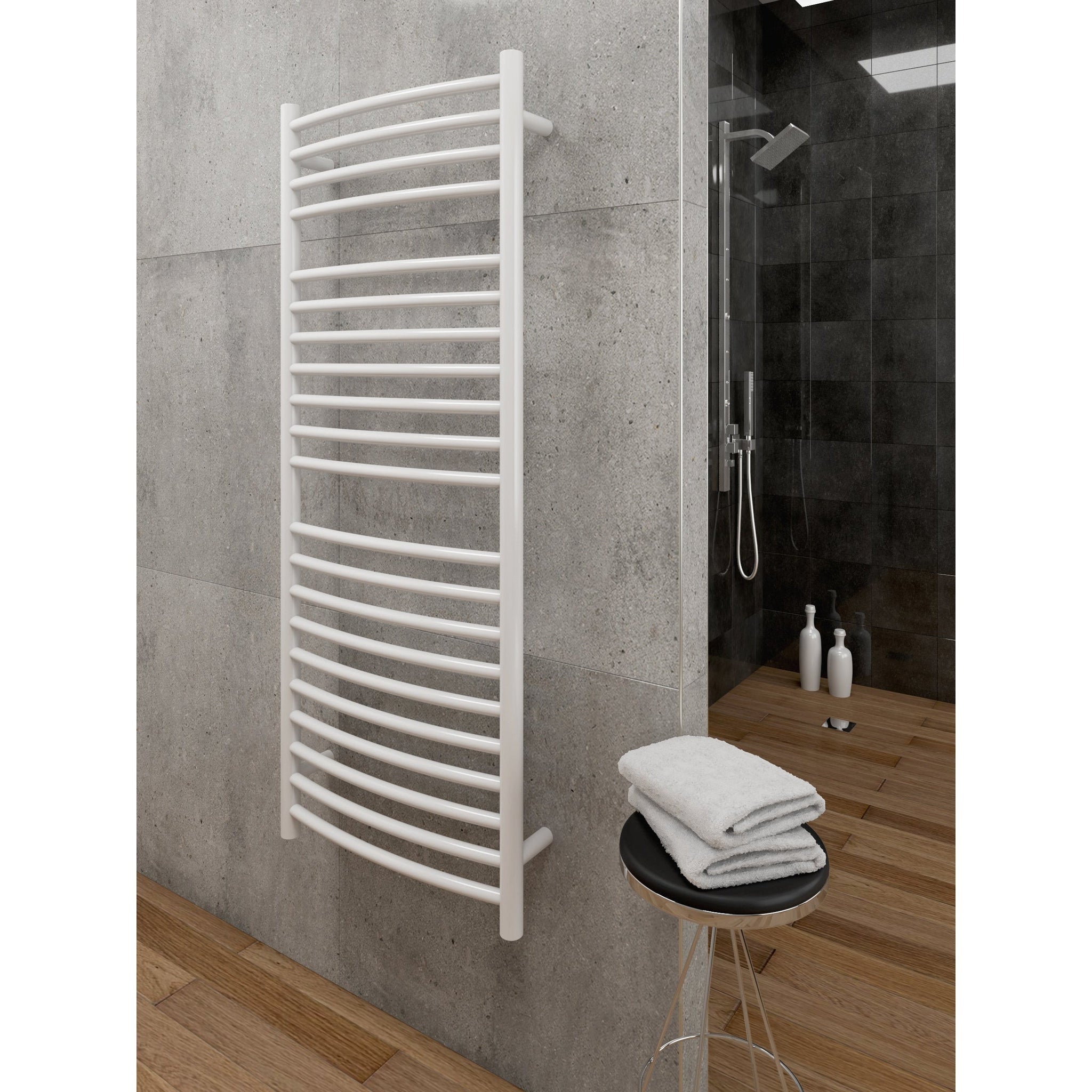 Paris Mirror by IBMirror, Cozy in Paris Hestia 24" x 59" 210 W 716 BTU White Electric Heating Wall-Mounted Towel Warmer