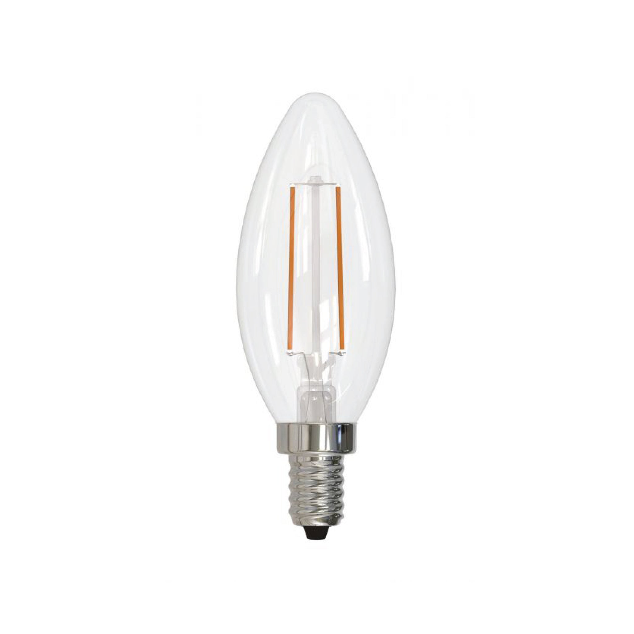 Craftmade, Craftmade 2.5-Watt C11 Clear Finish, E12 Candelabra Base, 3.8" M.O.L., 3000K Warm White LED Light Bulb