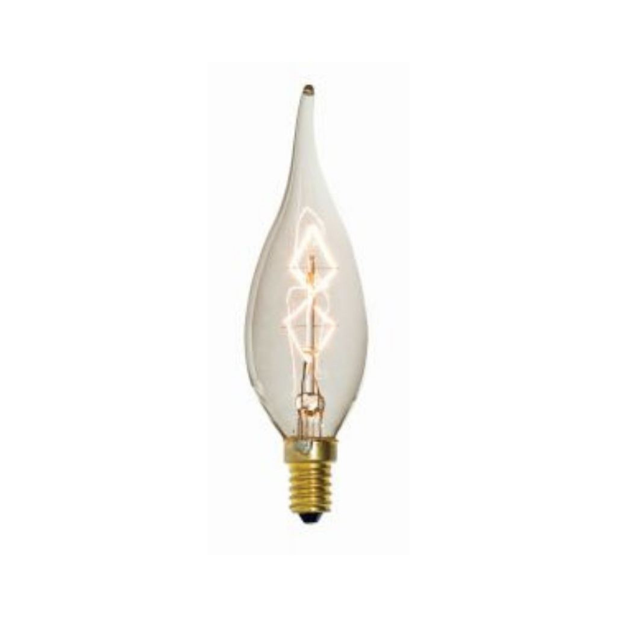 Craftmade, Craftmade 25-Watt C7 Flame Tip, Clear Amber Finish, E12 Candelabra Base, 4.3" M.O.L., 2200K Warm White Incandescent Light Bulb