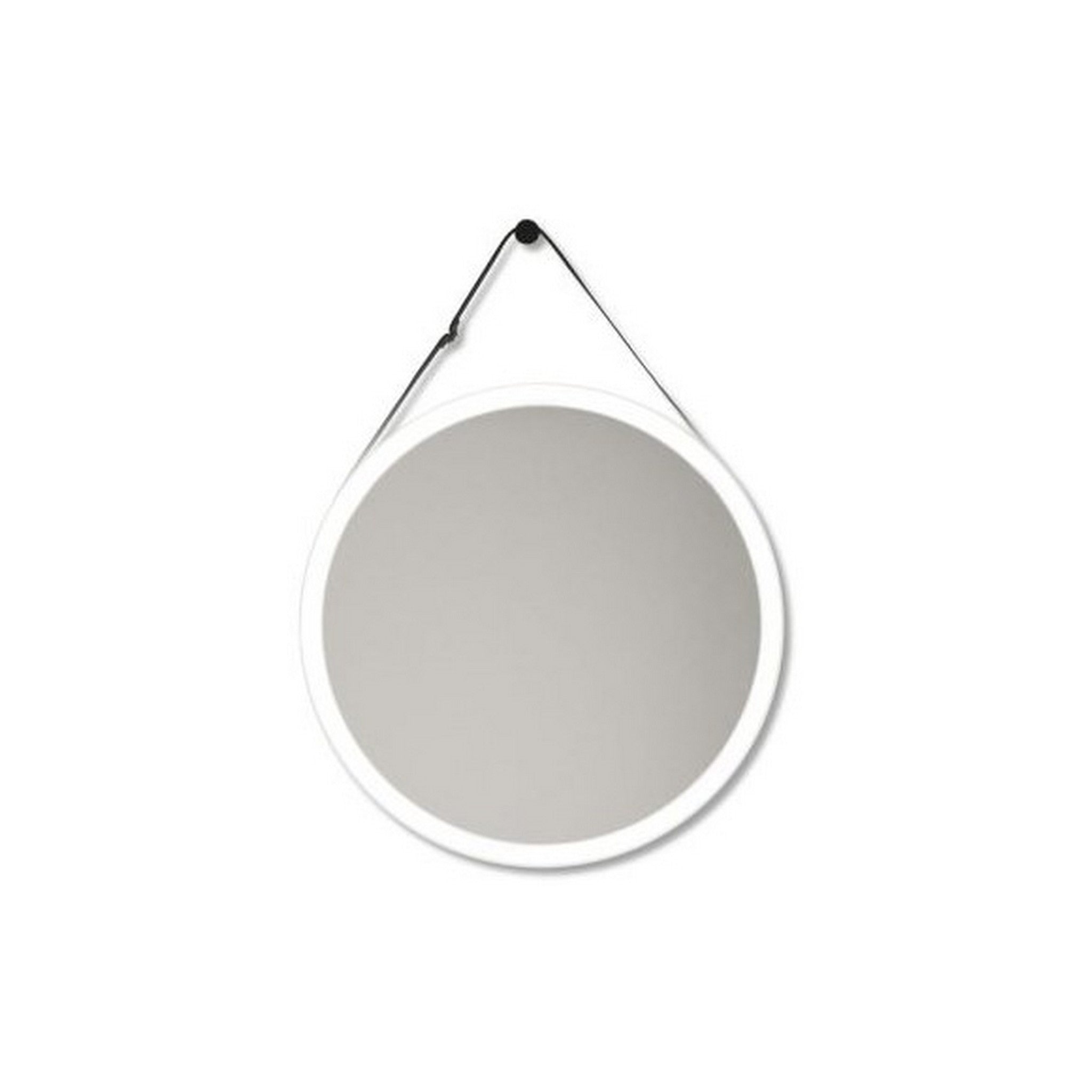 Craftmade, Craftmade 30" Round Dimmable LED Bathroom Vanity Mirror With Decorative Faux Leather Strap