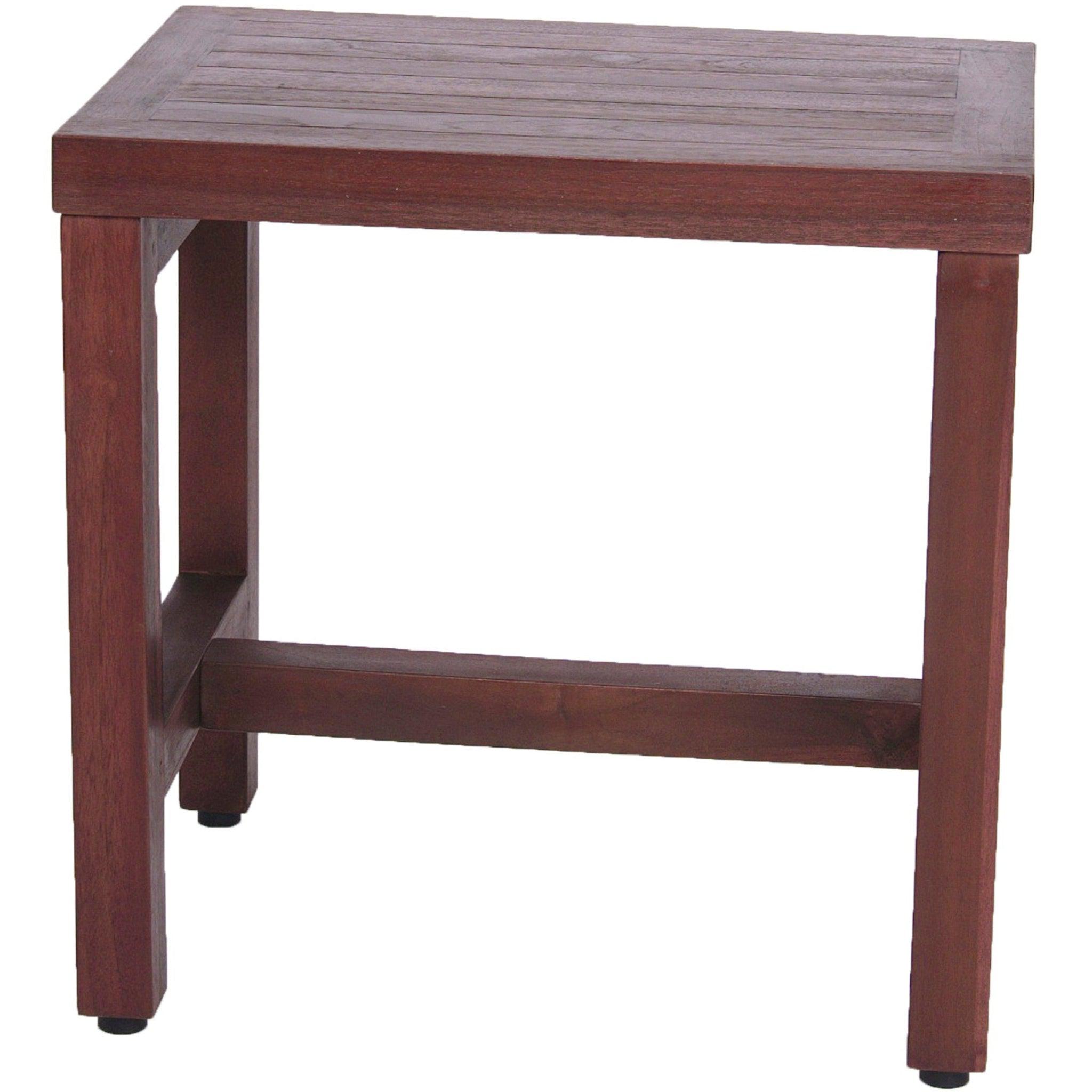 DecoTeak by E&T Horizons, DecoTeak Eleganto 18" Woodland Brown Solid Teak Wood Shower Bench