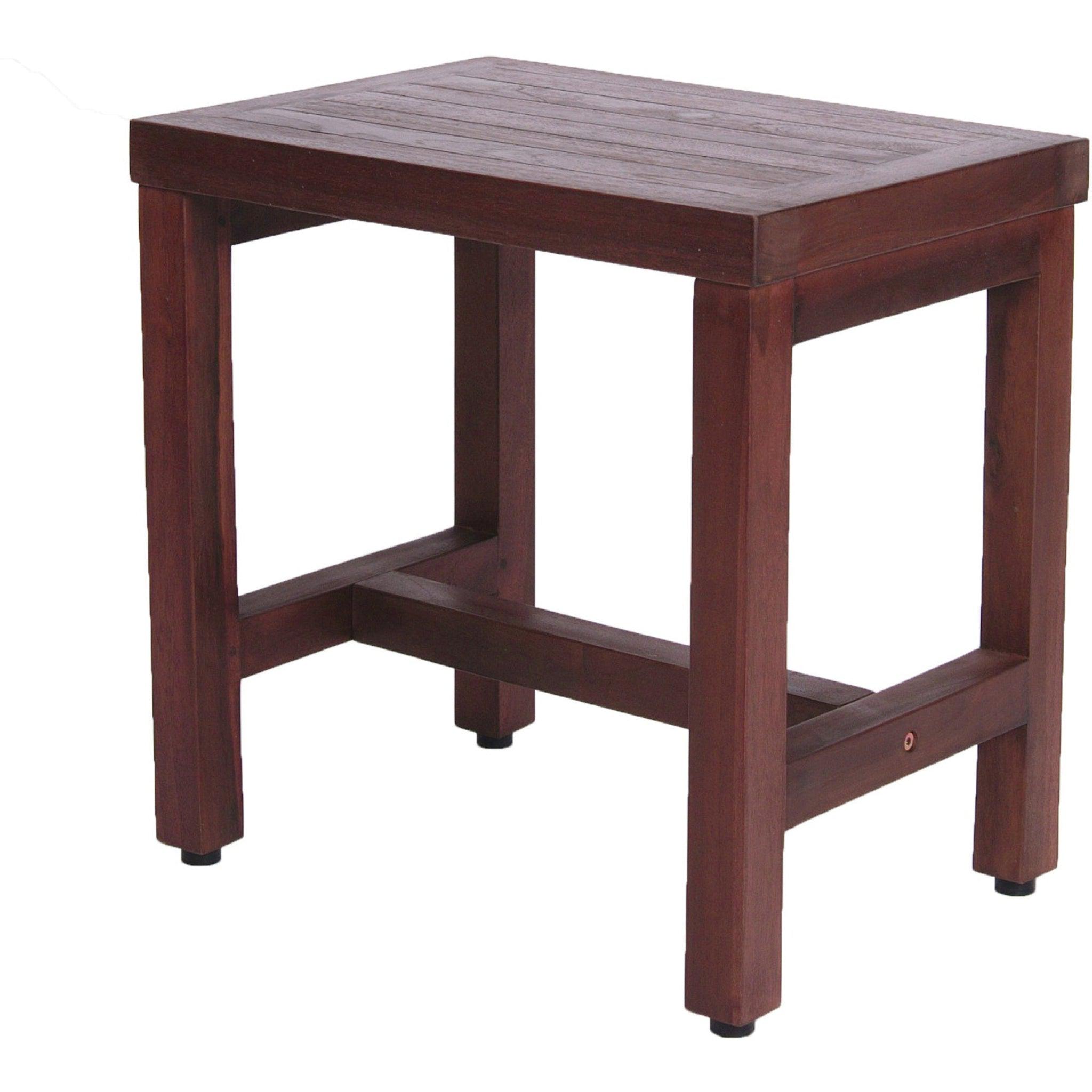 DecoTeak by E&T Horizons, DecoTeak Eleganto 18" Woodland Brown Solid Teak Wood Shower Bench