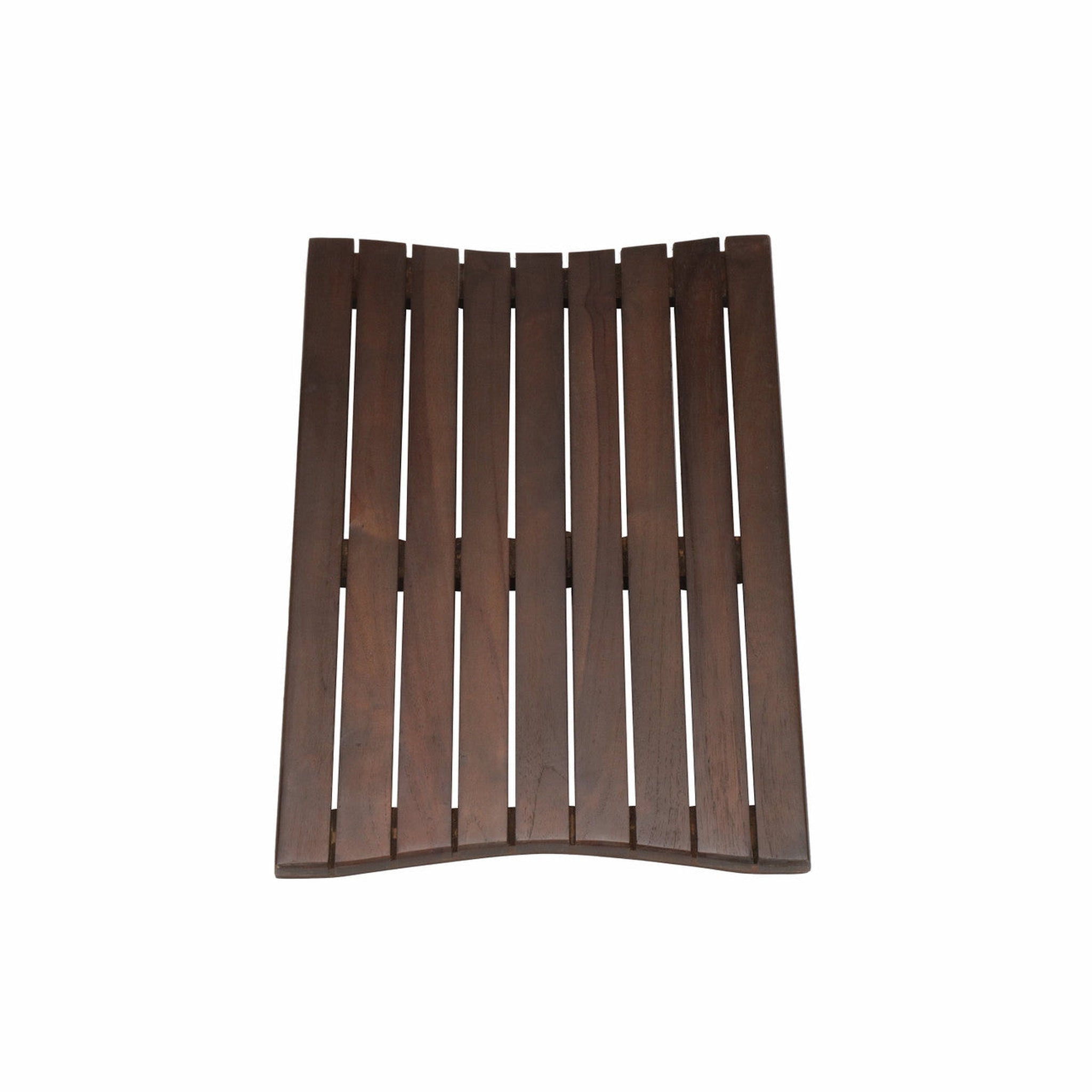 DecoTeak by E&T Horizons, DecoTeak Eleganto 23" Woodland Brown Solid Teak Wood Non Slip Wide Bathroom Floor Mat