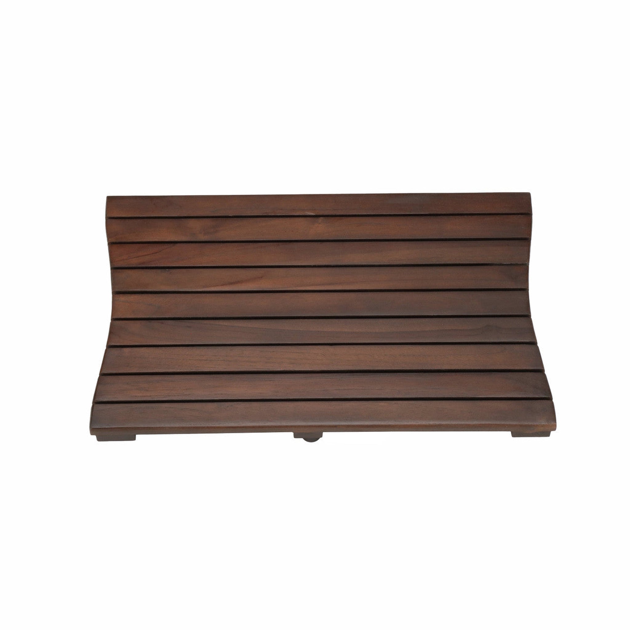 DecoTeak by E&T Horizons, DecoTeak Eleganto 23" Woodland Brown Solid Teak Wood Non Slip Wide Bathroom Floor Mat