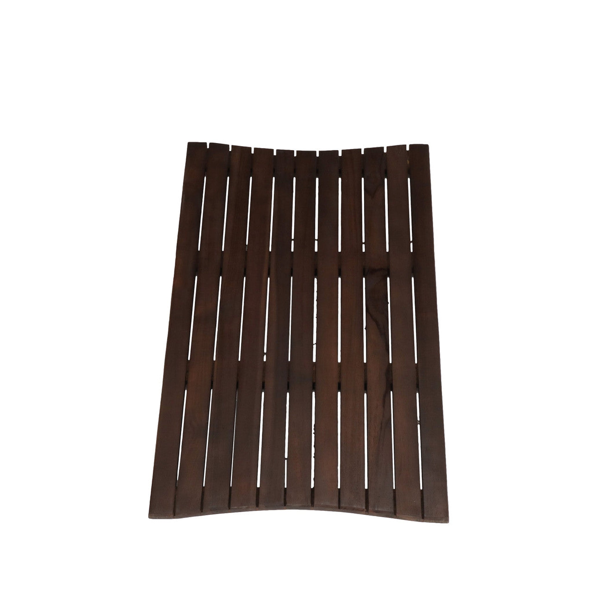 DecoTeak by E&T Horizons, DecoTeak Eleganto 31" Woodland Brown Solid Teak Wood Non Slip Wide Bathroom Floor Mat