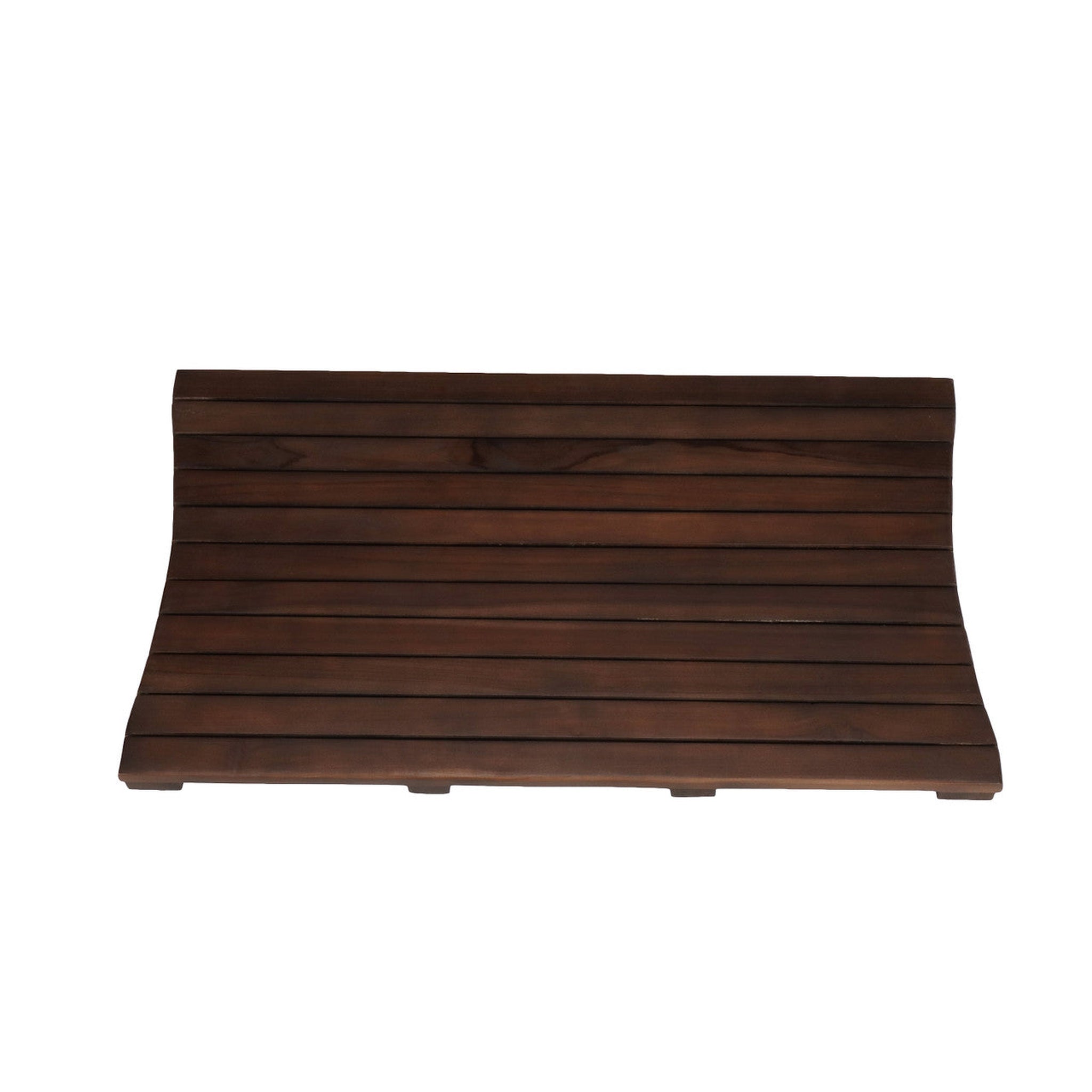 DecoTeak by E&T Horizons, DecoTeak Eleganto 31" Woodland Brown Solid Teak Wood Non Slip Wide Bathroom Floor Mat