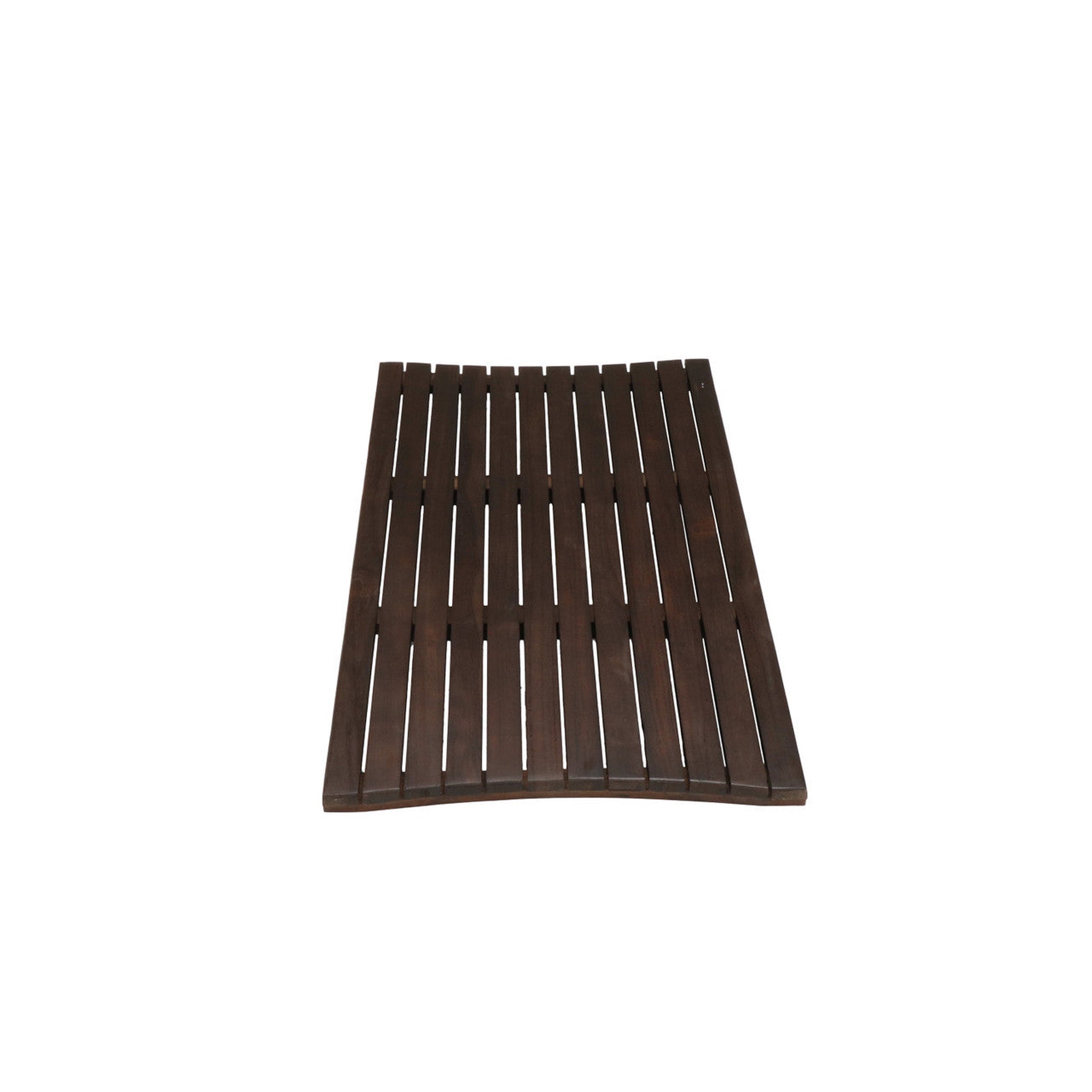 DecoTeak by E&T Horizons, DecoTeak Eleganto 40" Woodland Brown Solid Teak Wood Non Slip Wide Bathroom Floor Mat