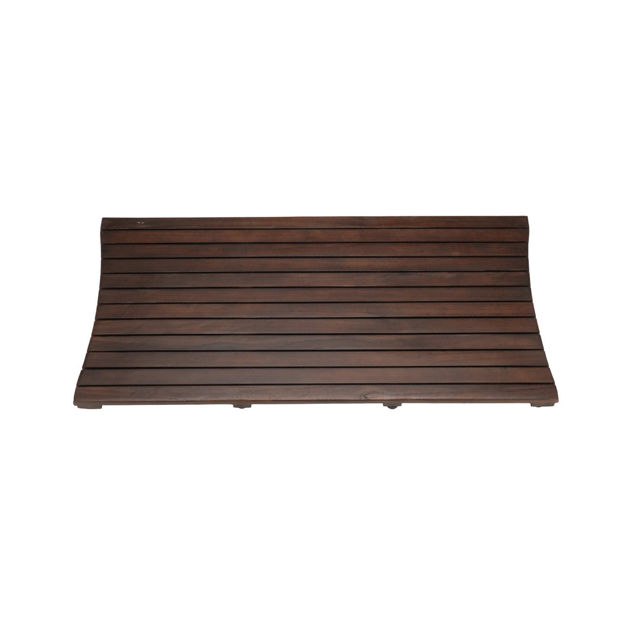 DecoTeak by E&T Horizons, DecoTeak Eleganto 40" Woodland Brown Solid Teak Wood Non Slip Wide Bathroom Floor Mat