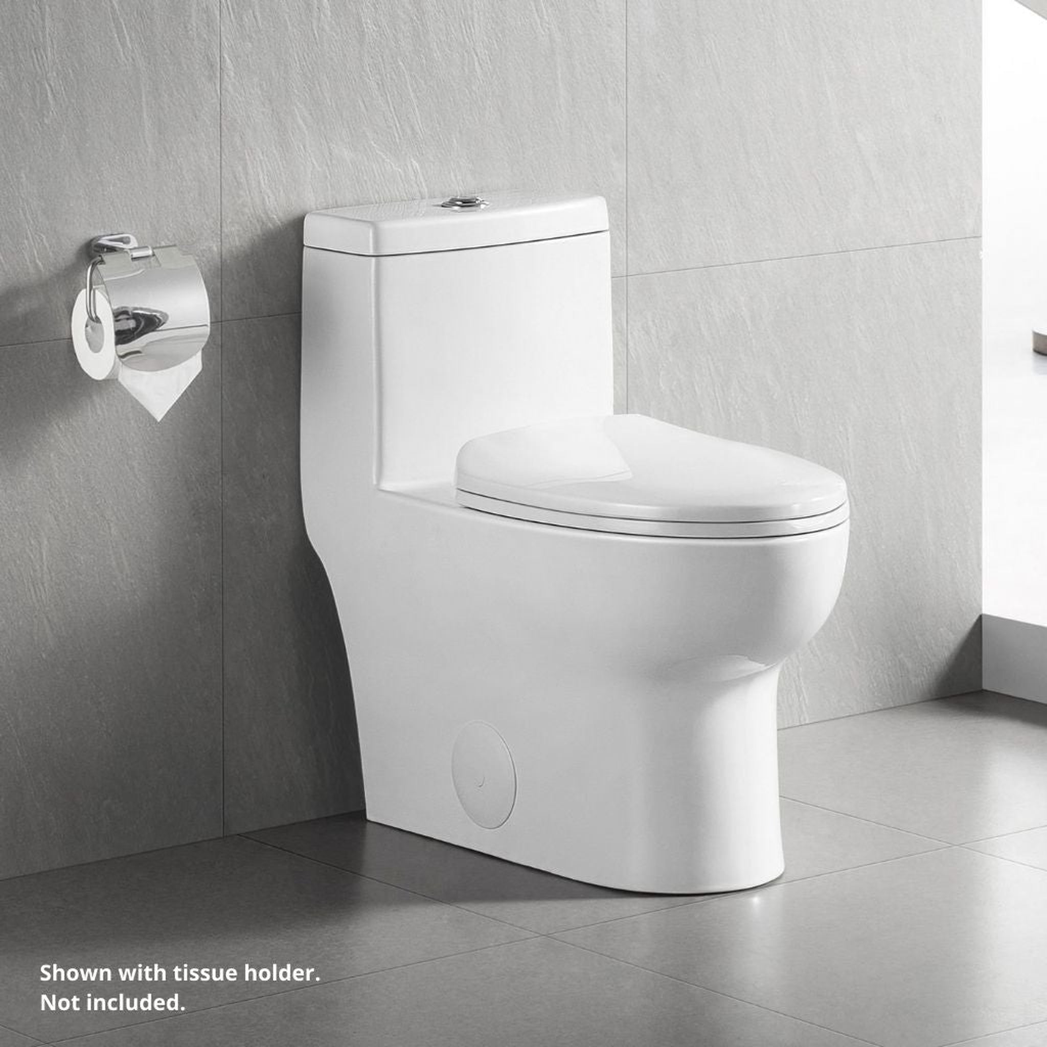 DeerValley, DeerValley DV-1F026 14" x 28" White Ceramic Dual Flush Elongated One-Piece Standard-Size Toilet With Soft Closing Seat