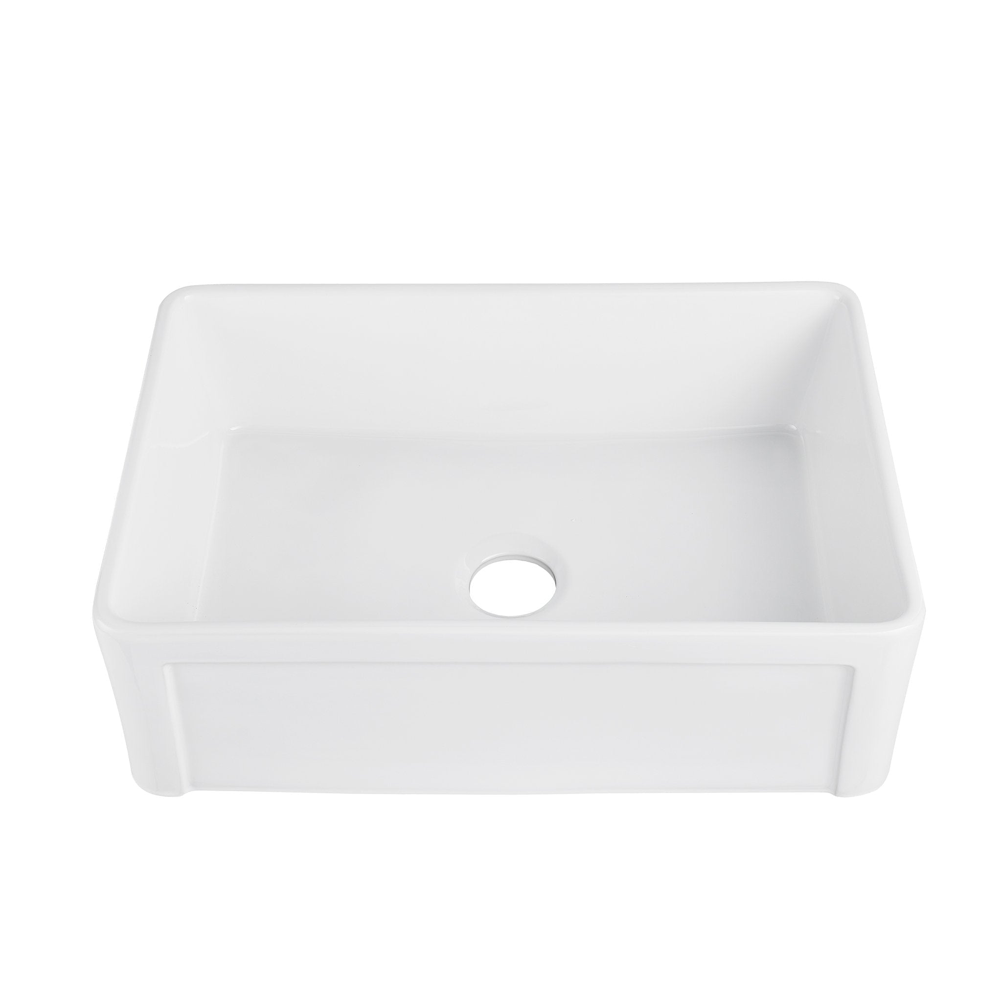 DeerValley, DeerValley DV-1K016 19" x 30" x 10" White Ceramic Farmhouse Single Kitchen Sink With Apron Front Designed