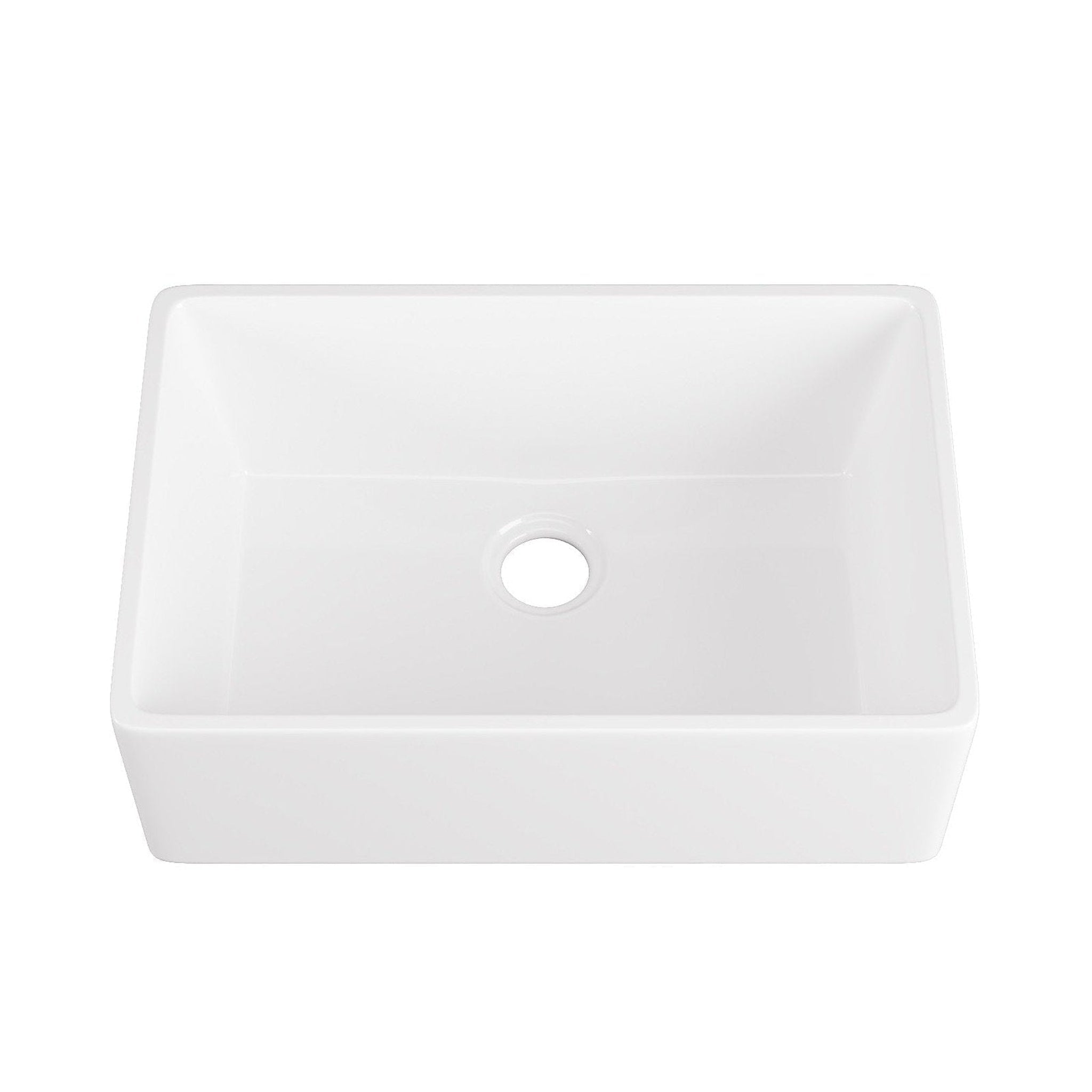 DeerValley, DeerValley DV-1K116 16" x 22" x 8" White Ceramic Farmhouse Single Kitchen Sink With Apron Front Designed