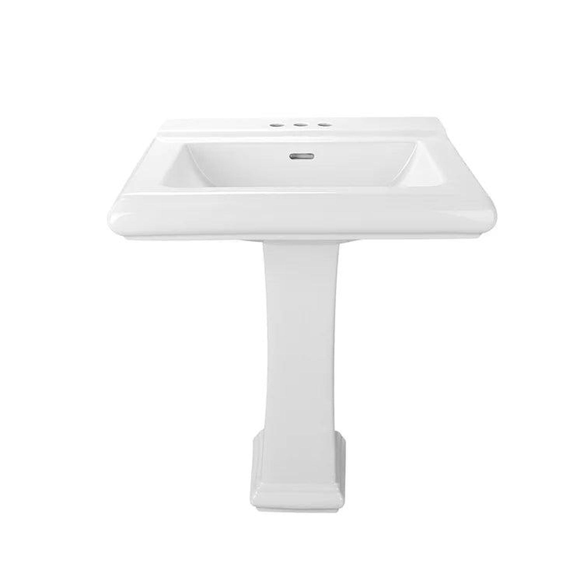 DeerValley, DeerValley DV-1P521 Apex 26" x 20" White Ceramic Rectangular Pedestal Bathroom Sink With Overflow