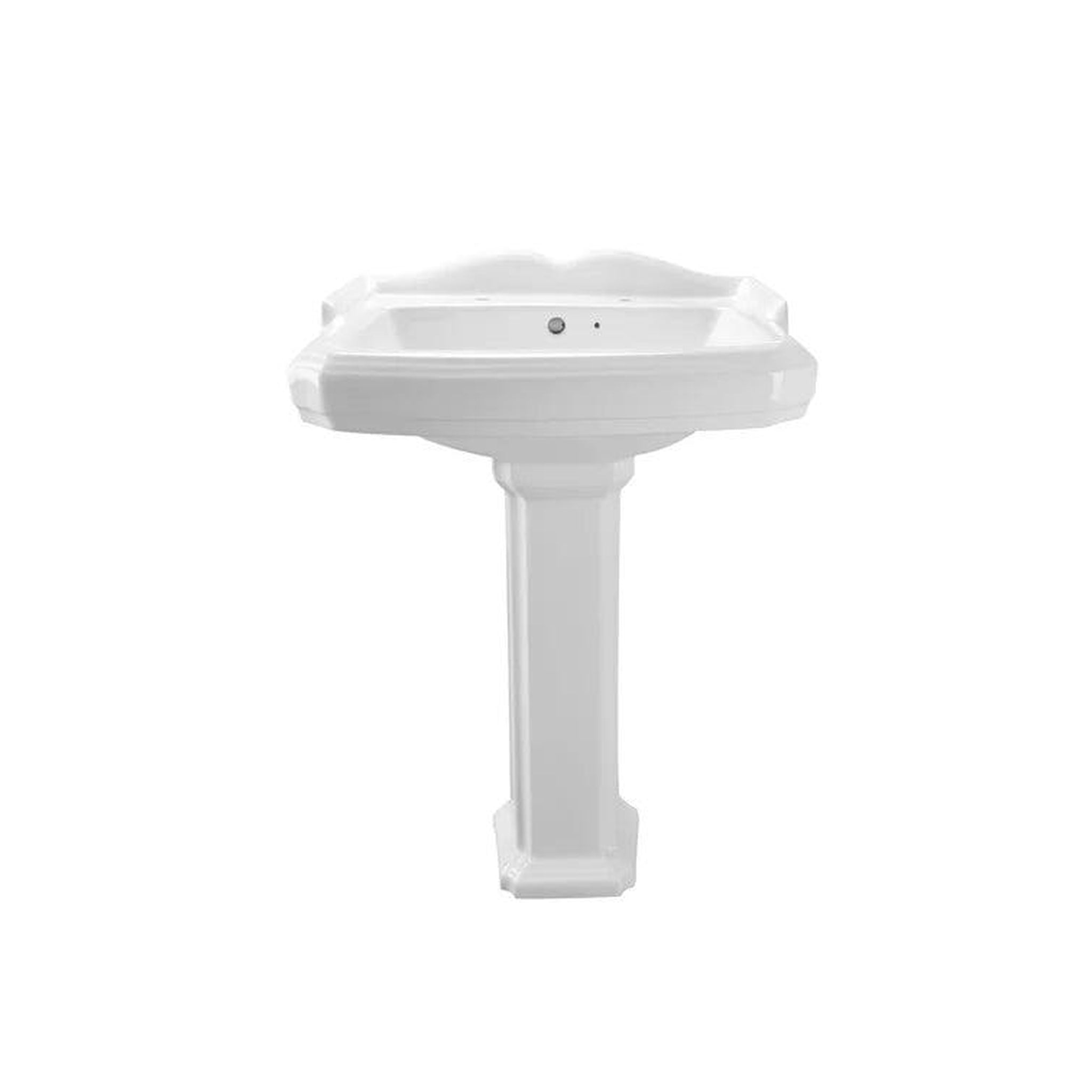 DeerValley, DeerValley DV-1P522 Dynasty 23" x 19" White Ceramic Pedestal Bathroom Sink With Overflow