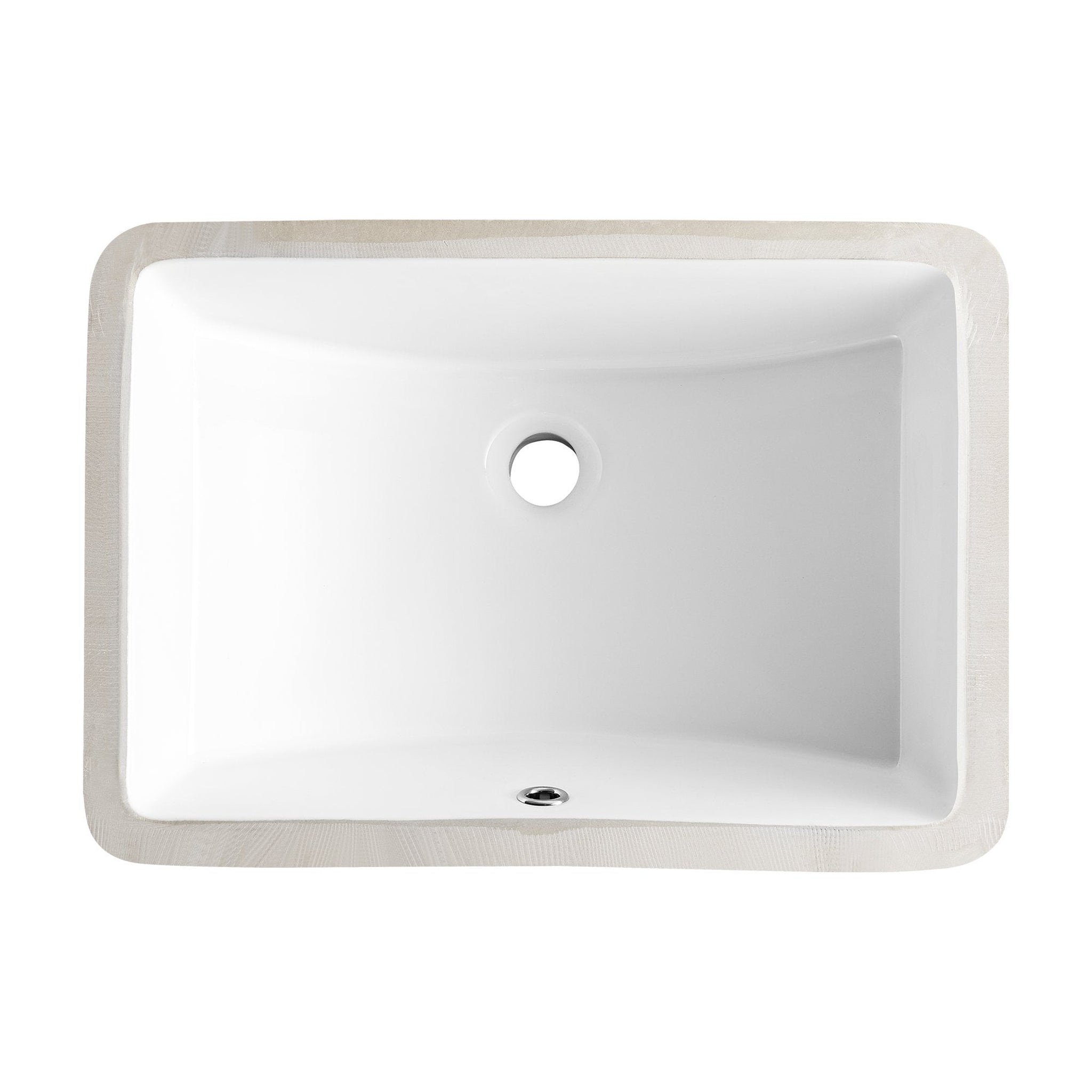 DeerValley, DeerValley DV-1U101 Ally 21" x 15" White Undermount Rectangular Space-Saving Bathroom Sink With Overflow Hole