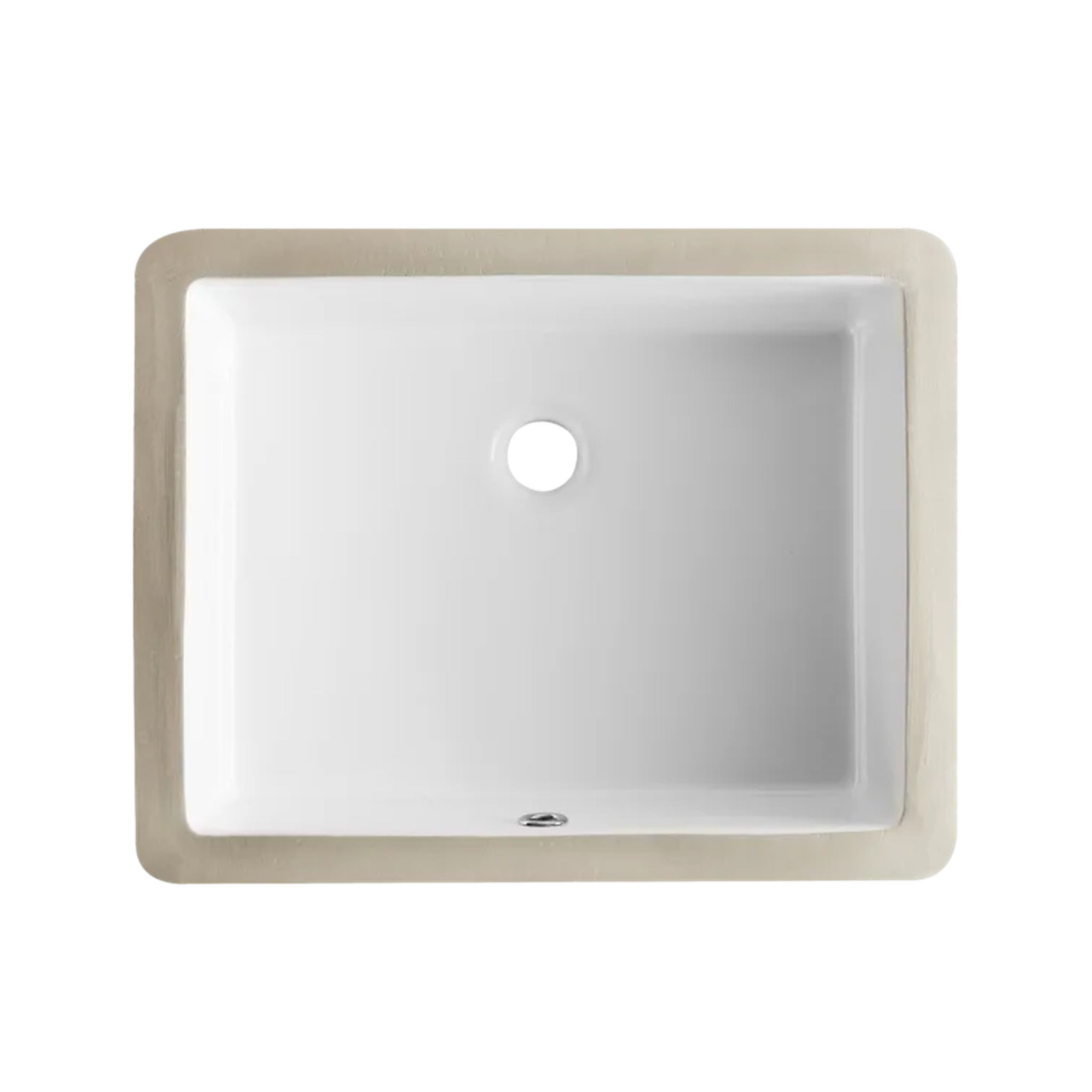 DeerValley, DeerValley DV-1U201 Ursa 21" x 15" White Rectangular Sleek Undermount Bathroom Sink With Overflow