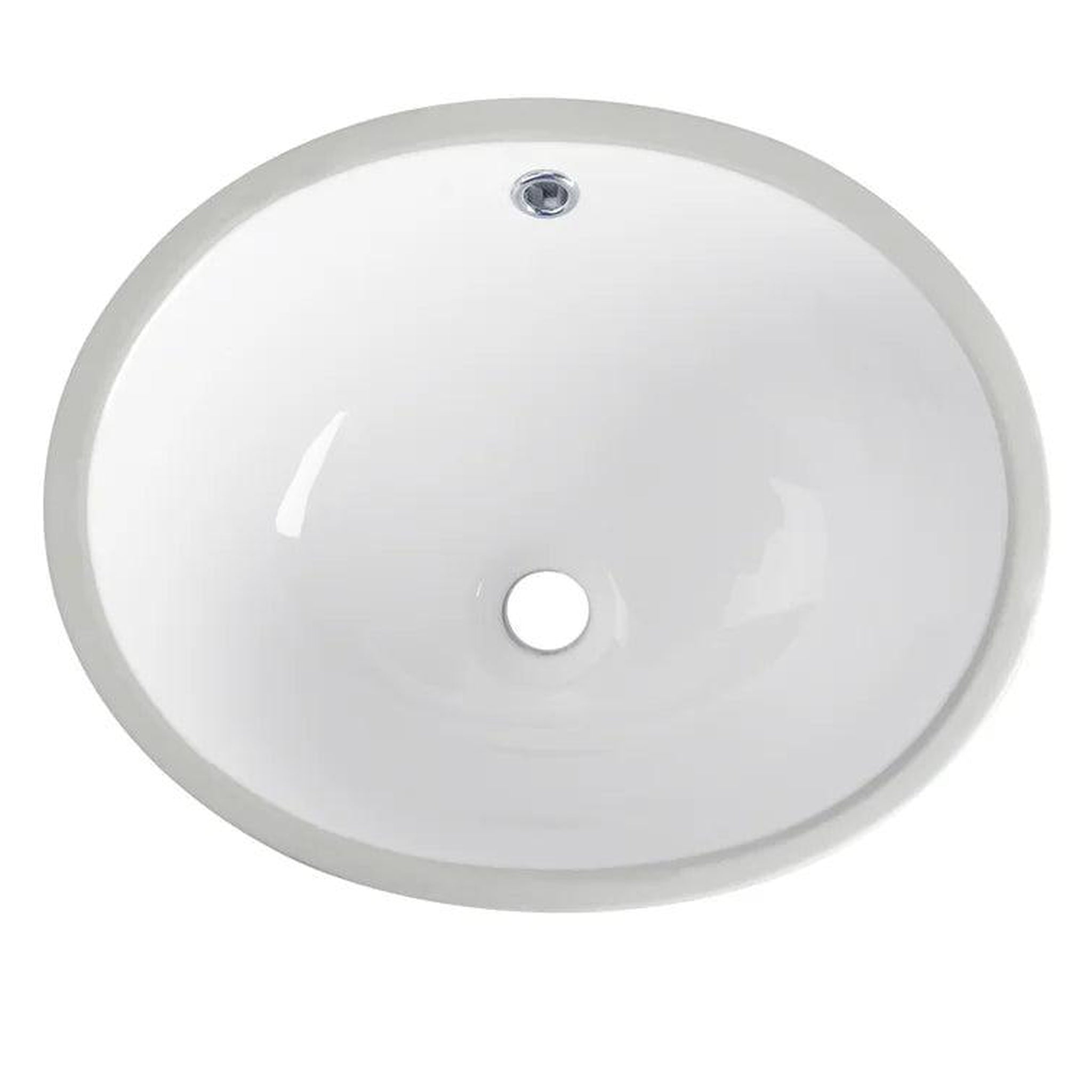 DeerValley, DeerValley DV-1U303 Symmetry 18" x 15" Oval Undermount Bathroom Sink With Overflow Hole