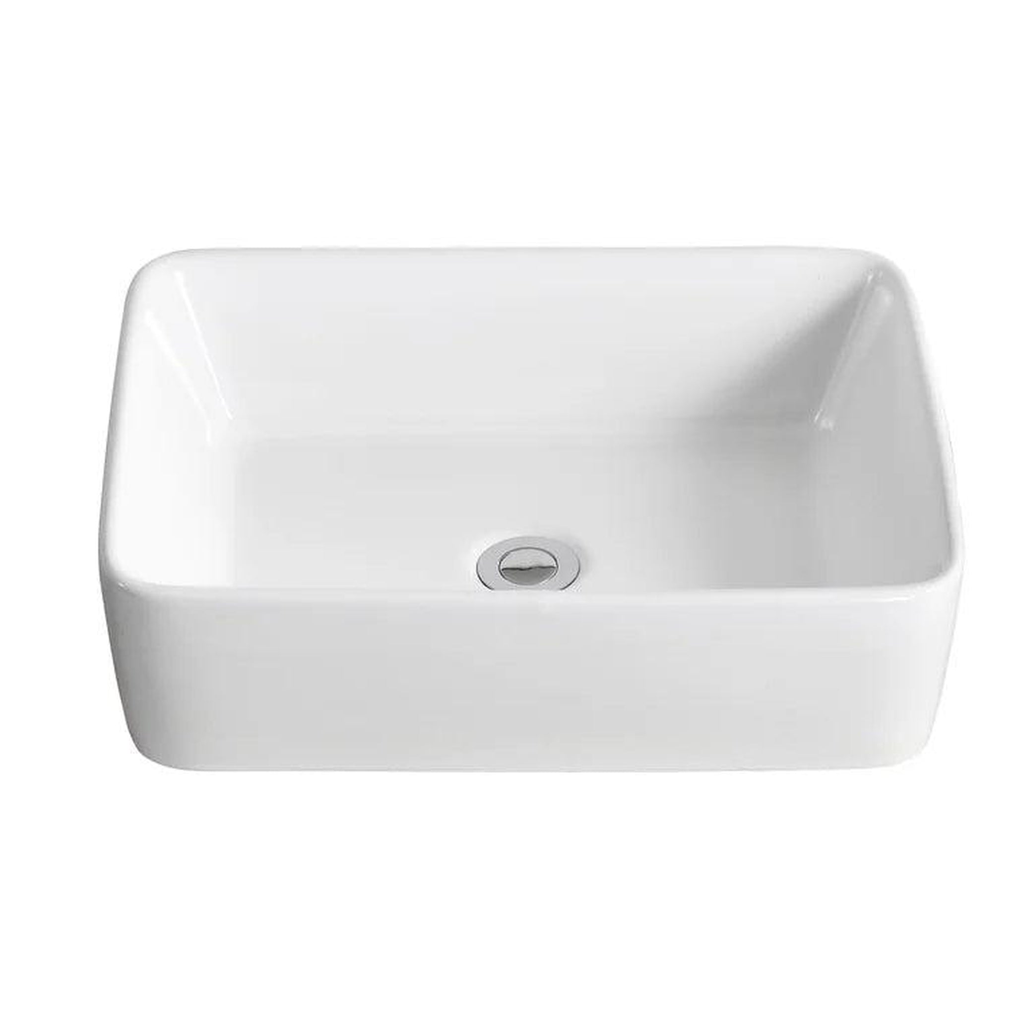 DeerValley, DeerValley DV-1V031 Ally Ceramic Sleek Rectangular Bathroom Vessel Sink