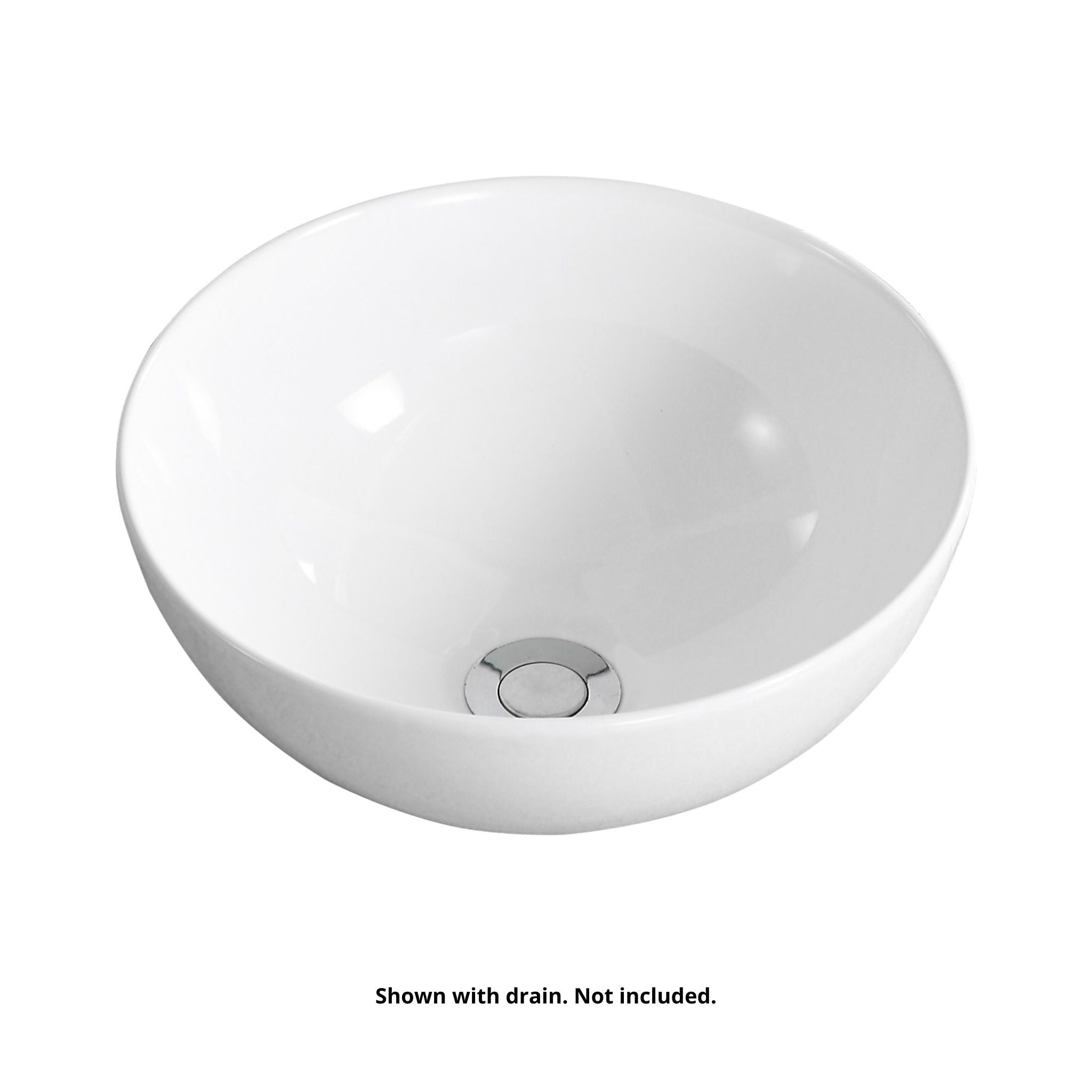 DeerValley, DeerValley DV-1V061 13" x 13" x 5.5" White Round Ceramic Vessel Sink