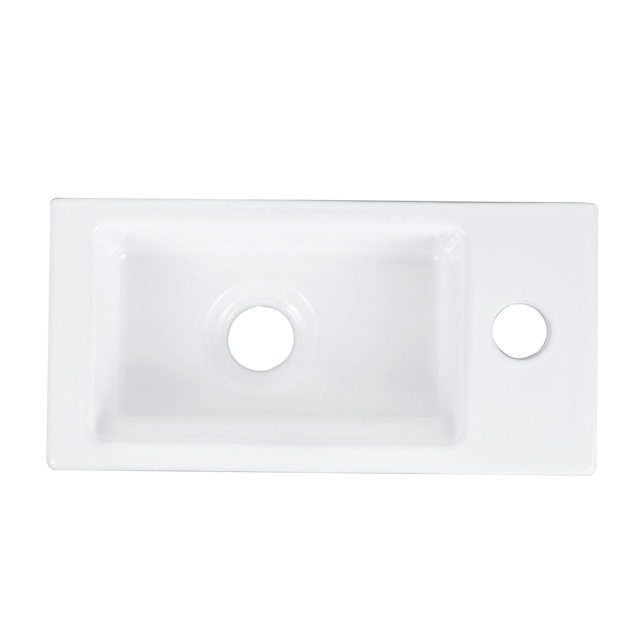 DeerValley, DeerValley DV-1V081R 7" x 15" x 4" White Rectangular Ceramic Wall-Mount Sink With Right Hand Single Faucet Drilling